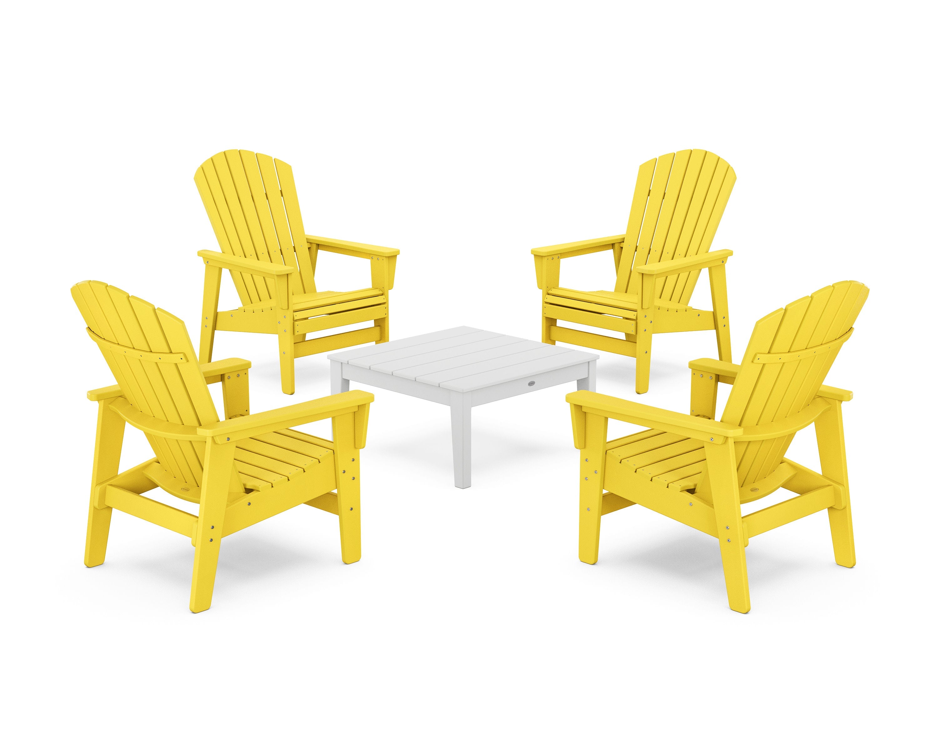5-Piece Nautical Grand Upright Adirondack Chair Conversation Group