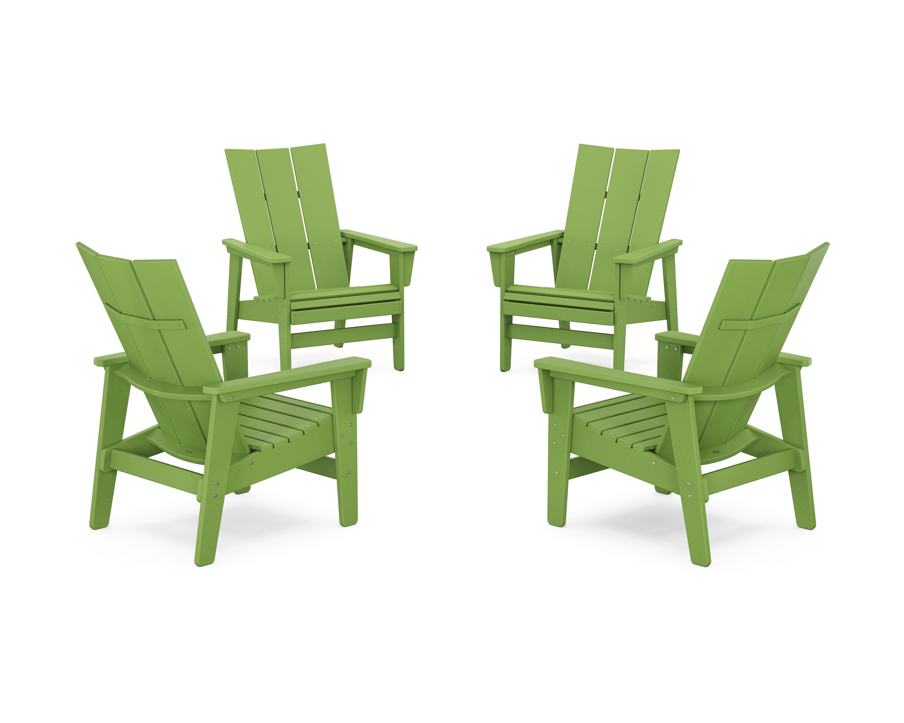 4-Piece Modern Grand Upright Adirondack Chair Conversation Set