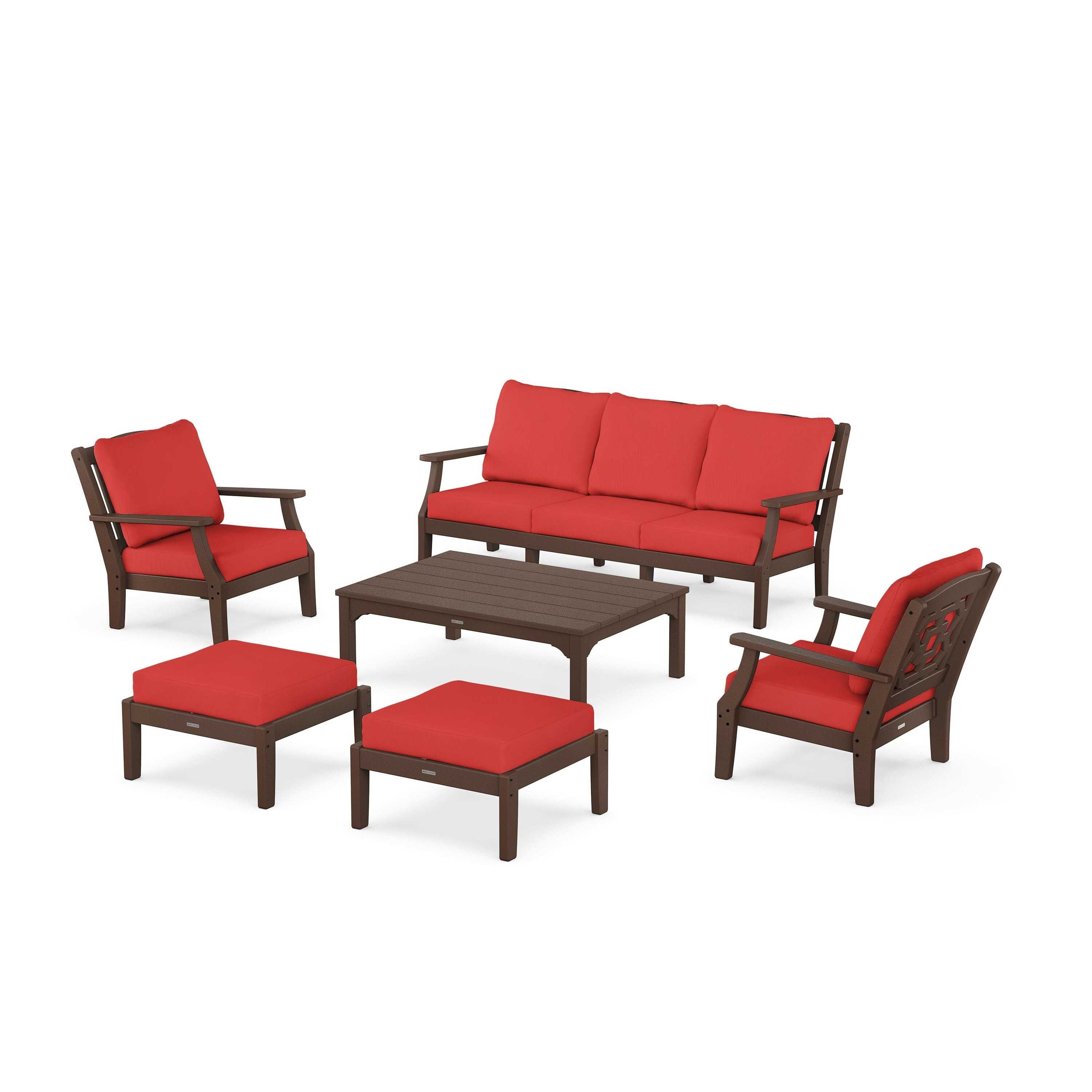 Chinoiserie 6-Piece Lounge Sofa Set