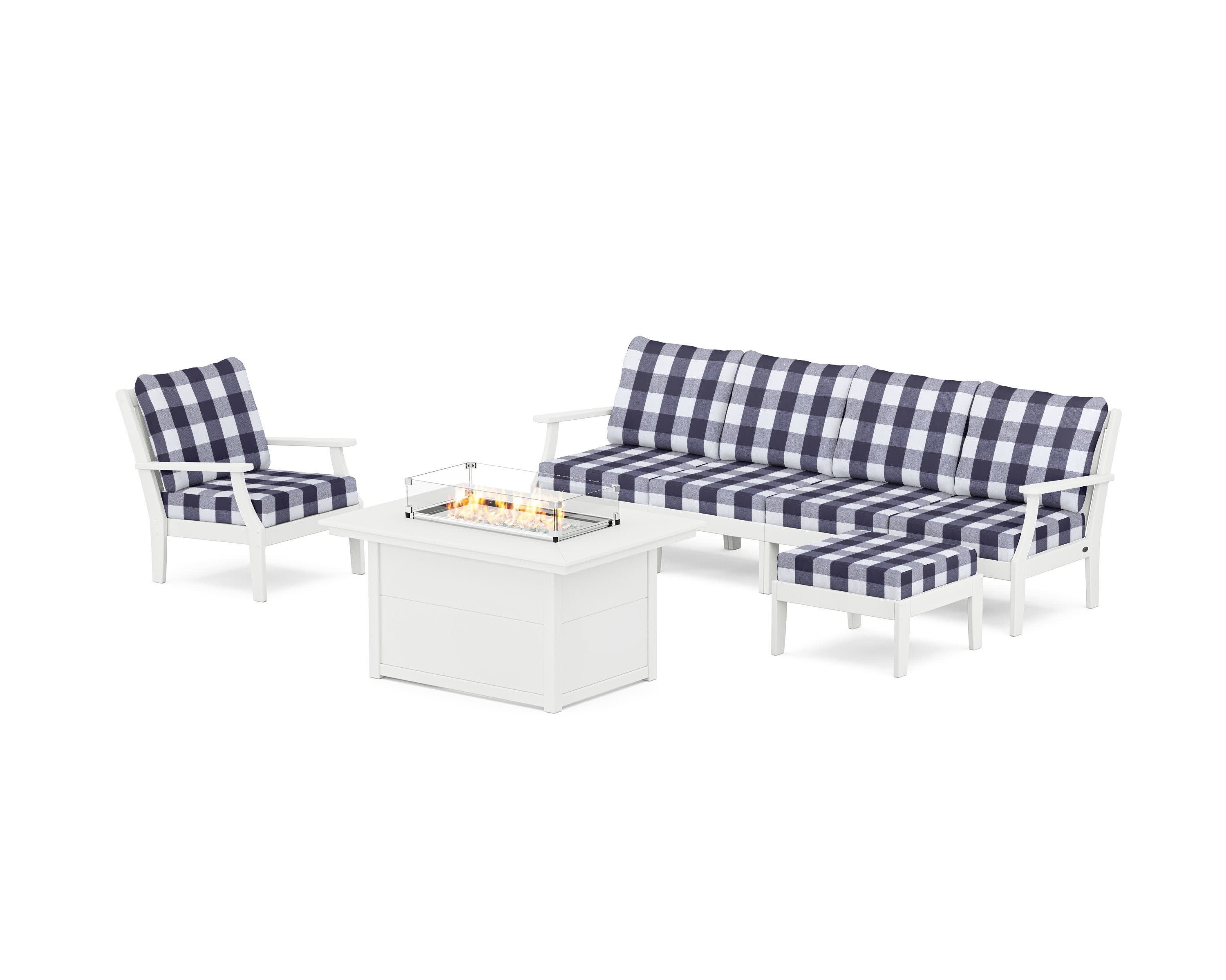 Braxton Sectional Lounge and Fire Pit Set