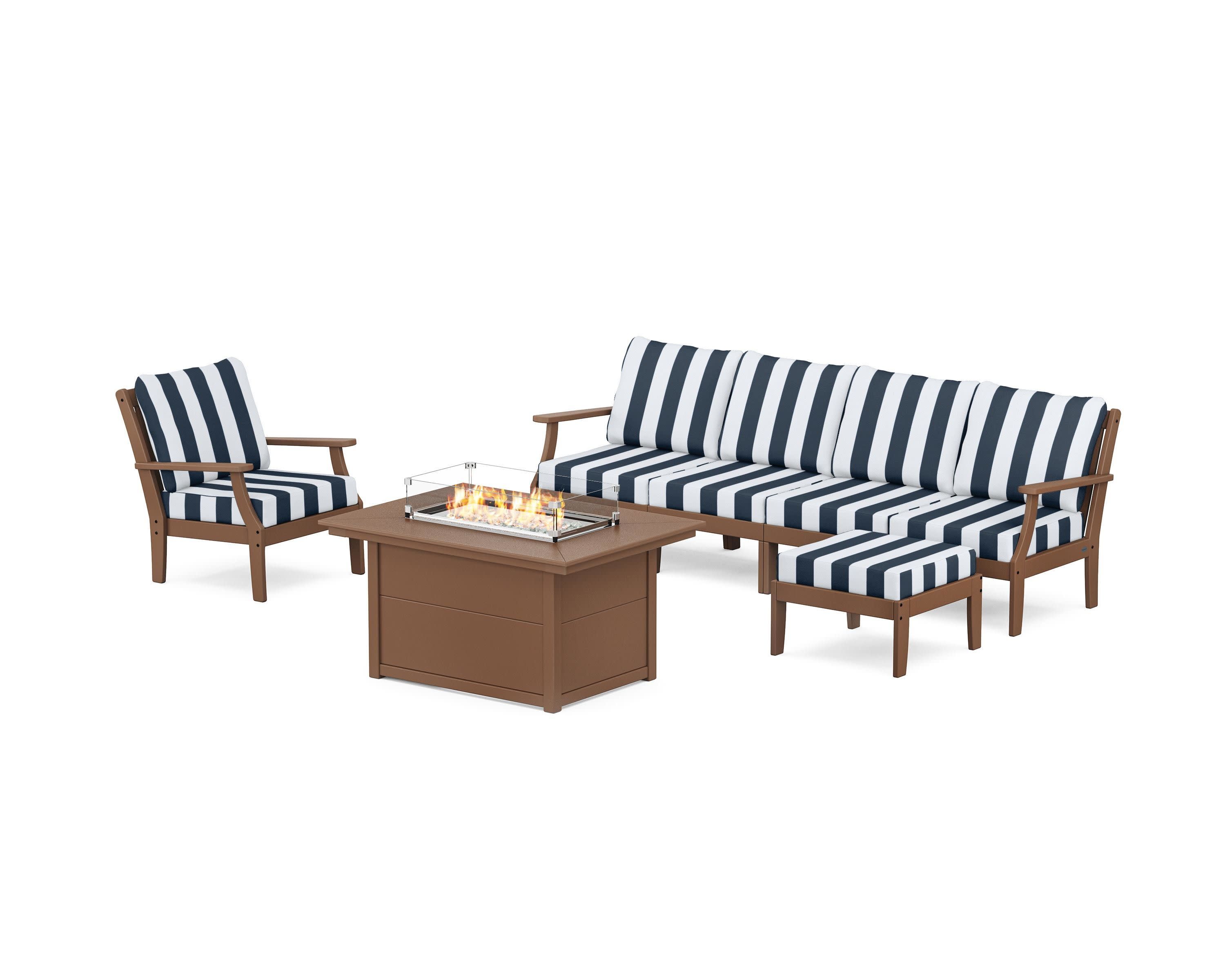 Braxton Sectional Lounge and Fire Pit Set