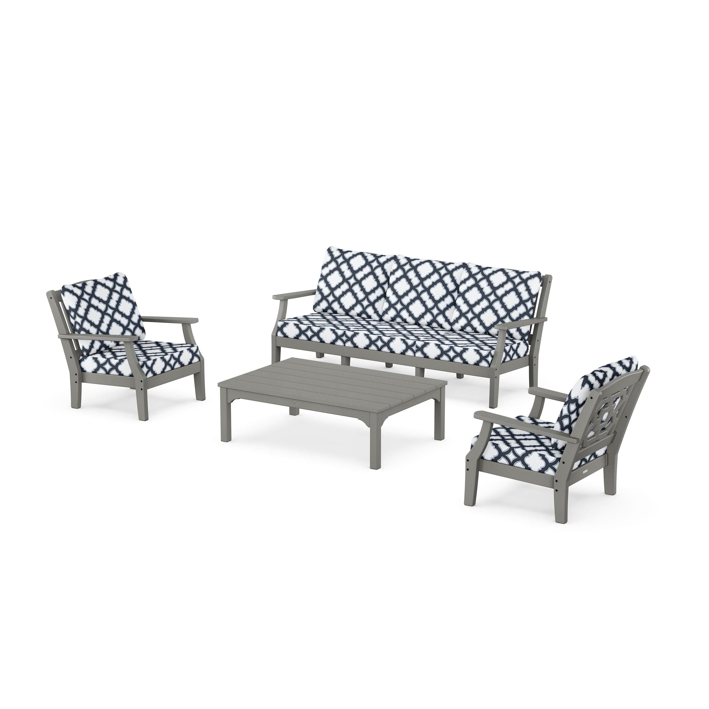 Chinoiserie 4-Piece Deep Seating Set with Sofa