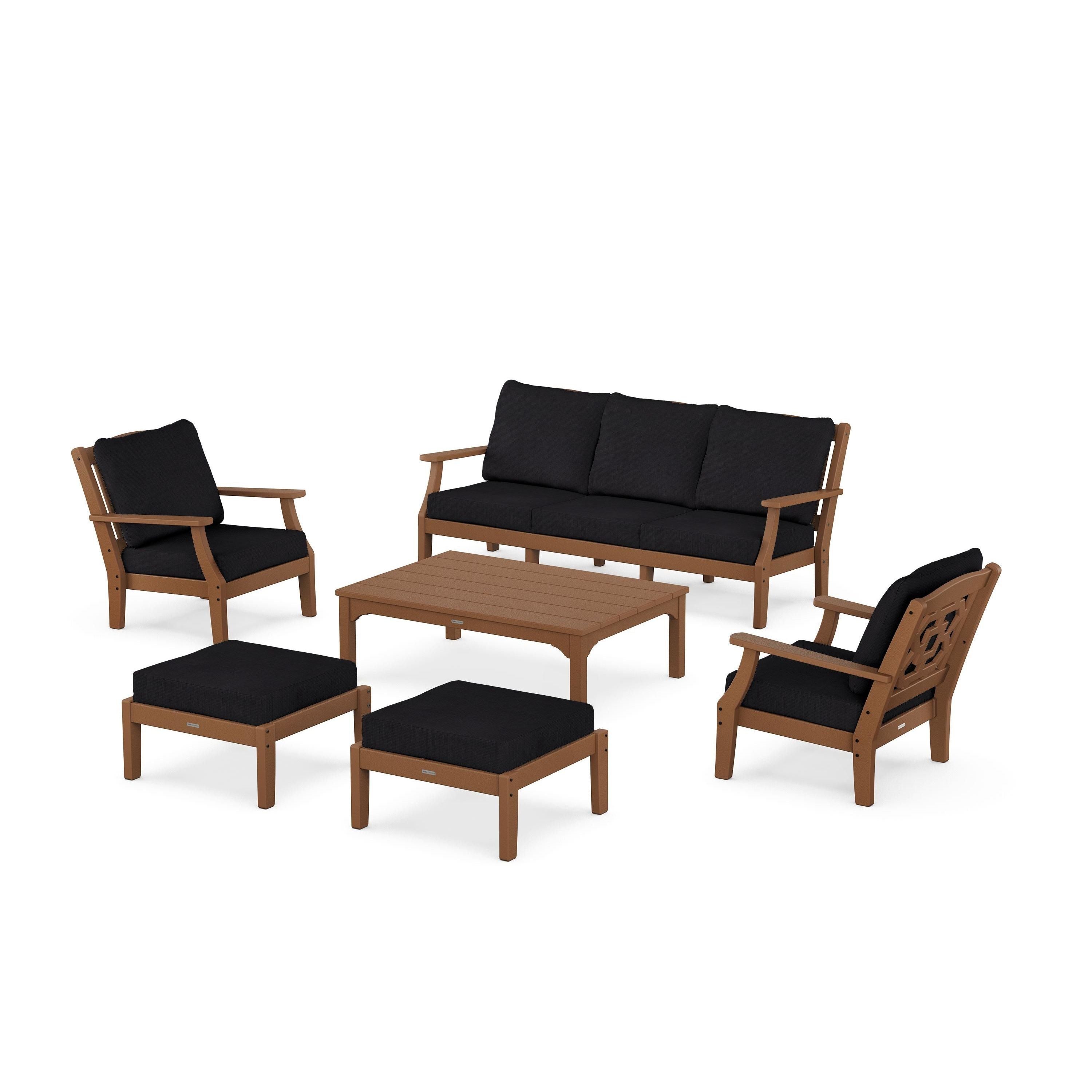 Chinoiserie 6-Piece Lounge Sofa Set