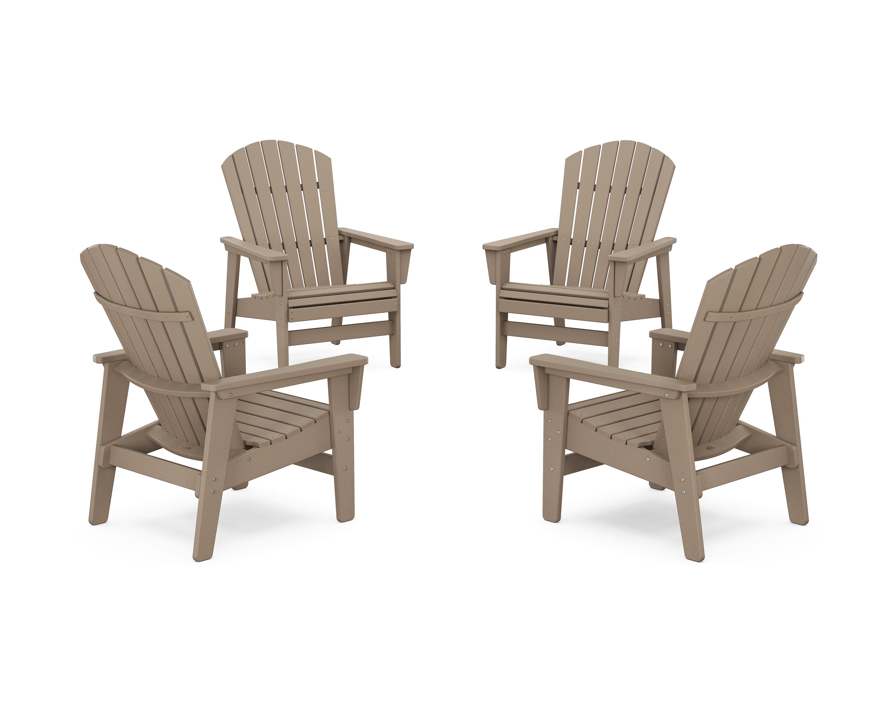 4-Piece Nautical Grand Upright Adirondack Chair Conversation Set