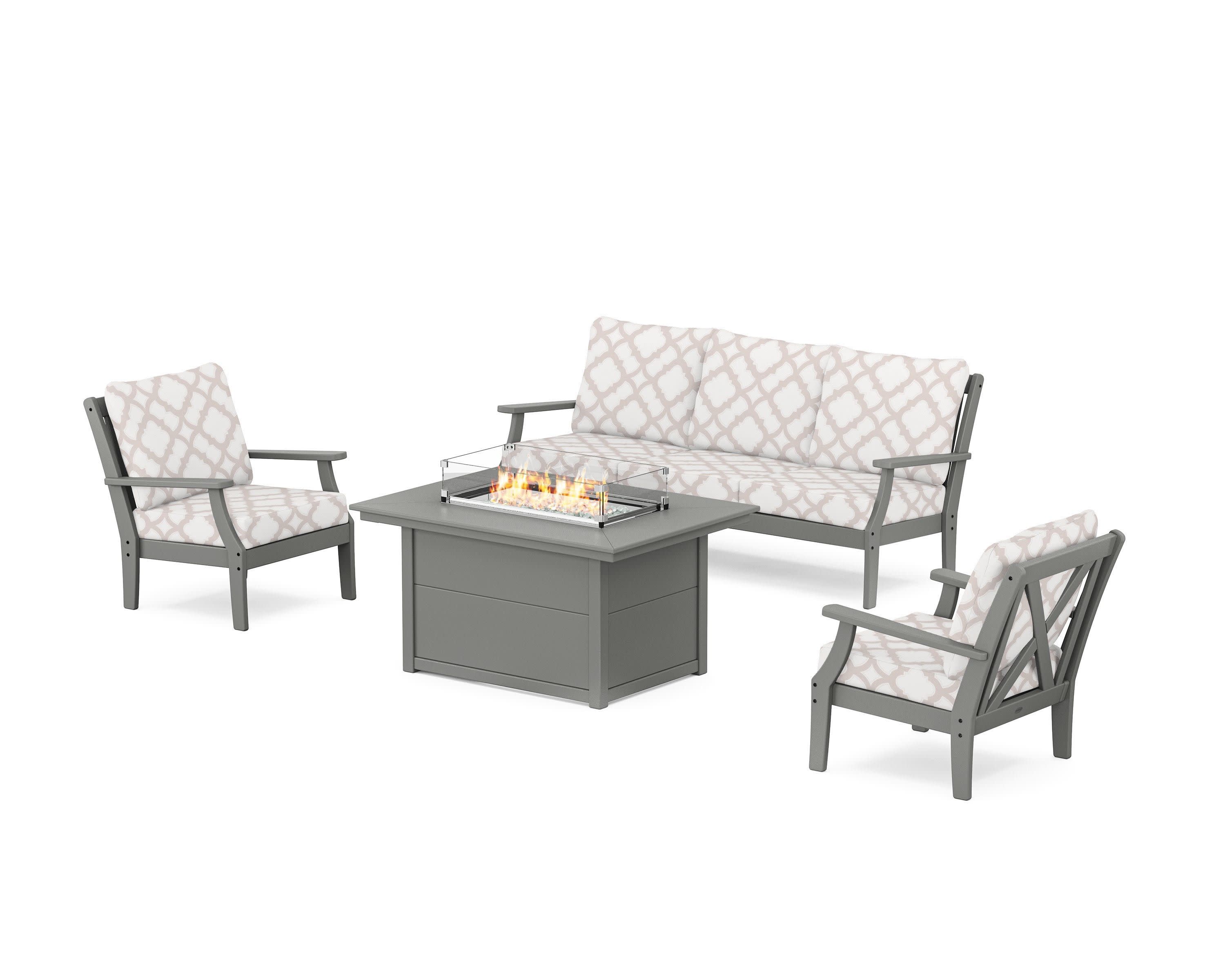 Braxton Deep Seating Fire Pit Table Set