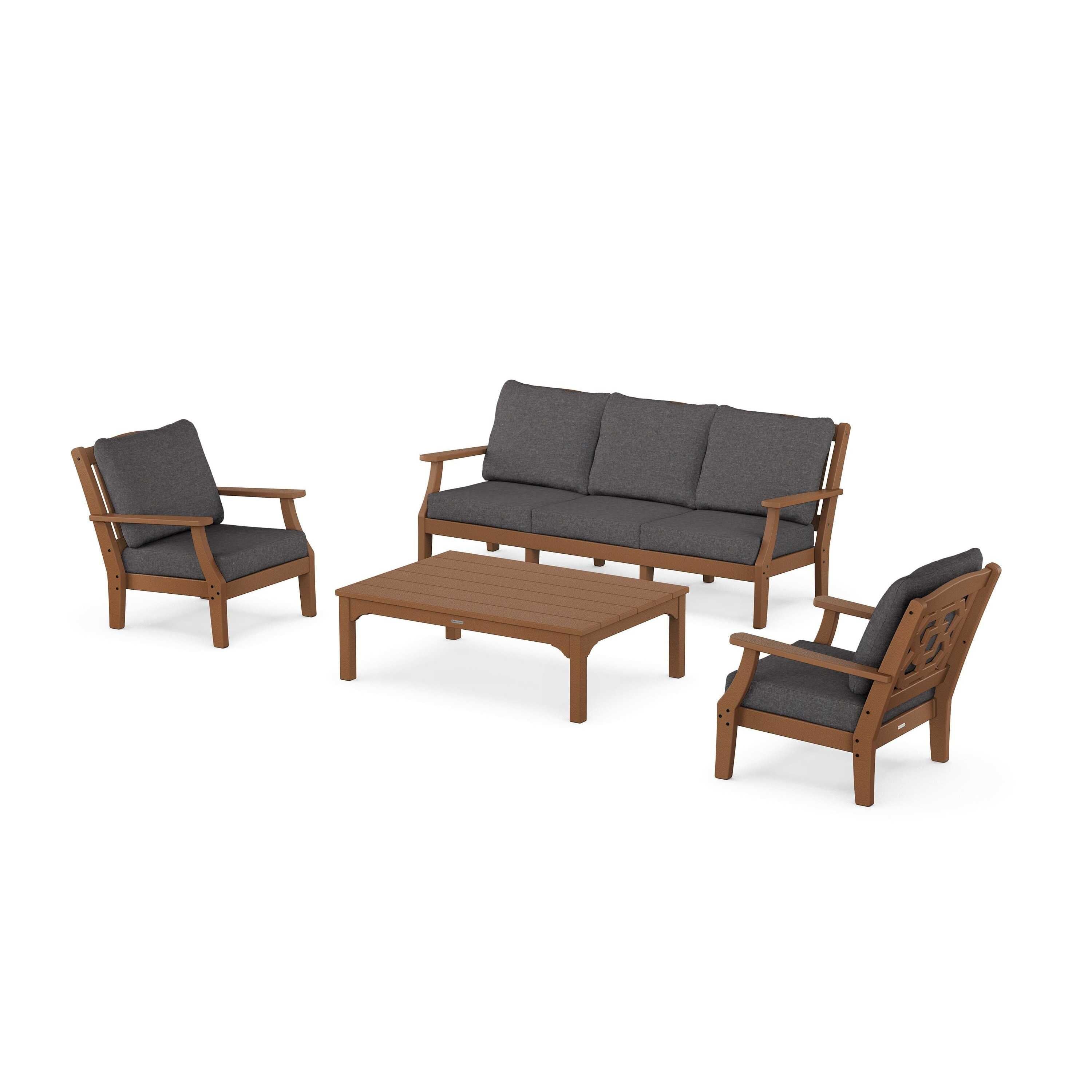 Chinoiserie 4-Piece Deep Seating Set with Sofa