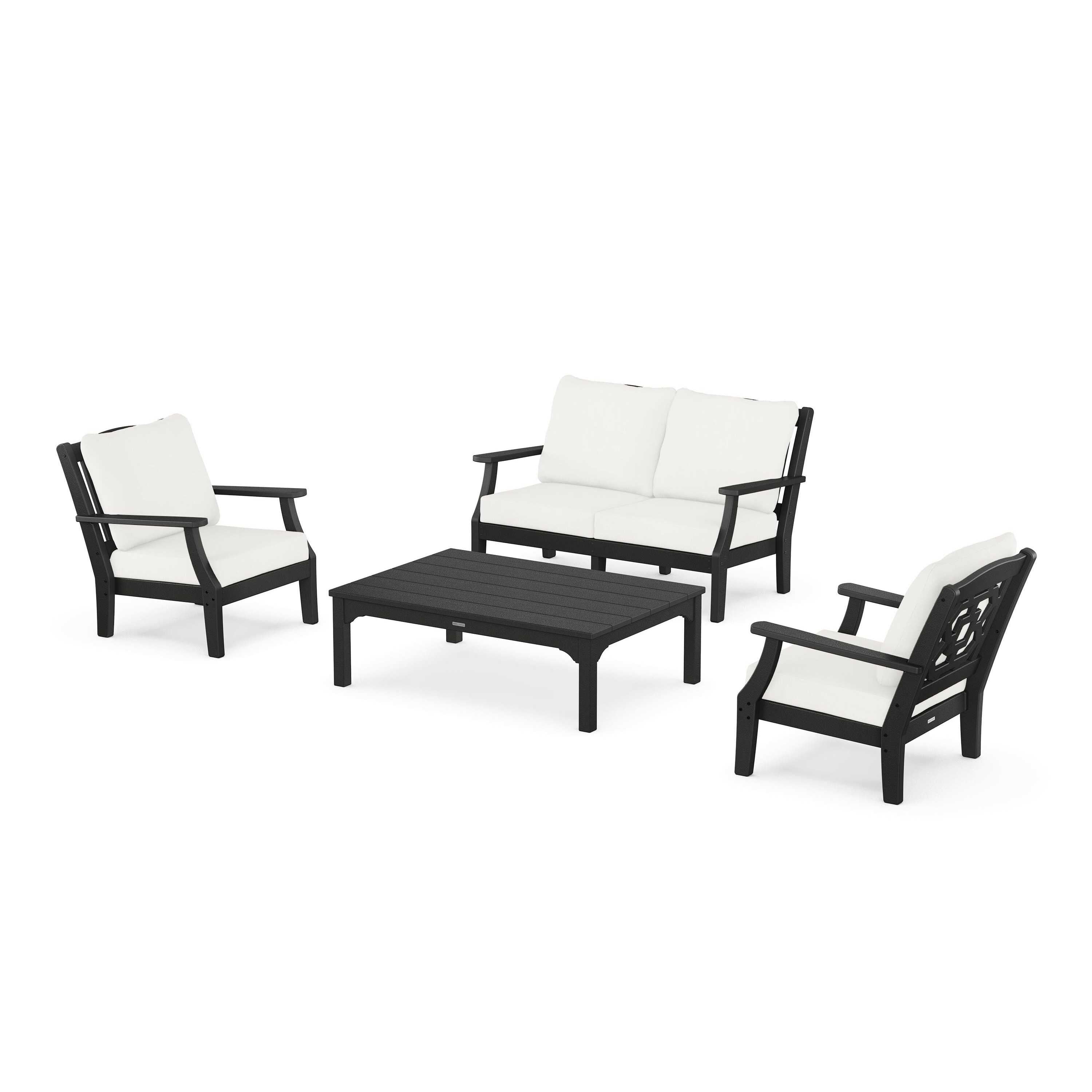 Chinoiserie 4-Piece Deep Seating Set with Loveseat