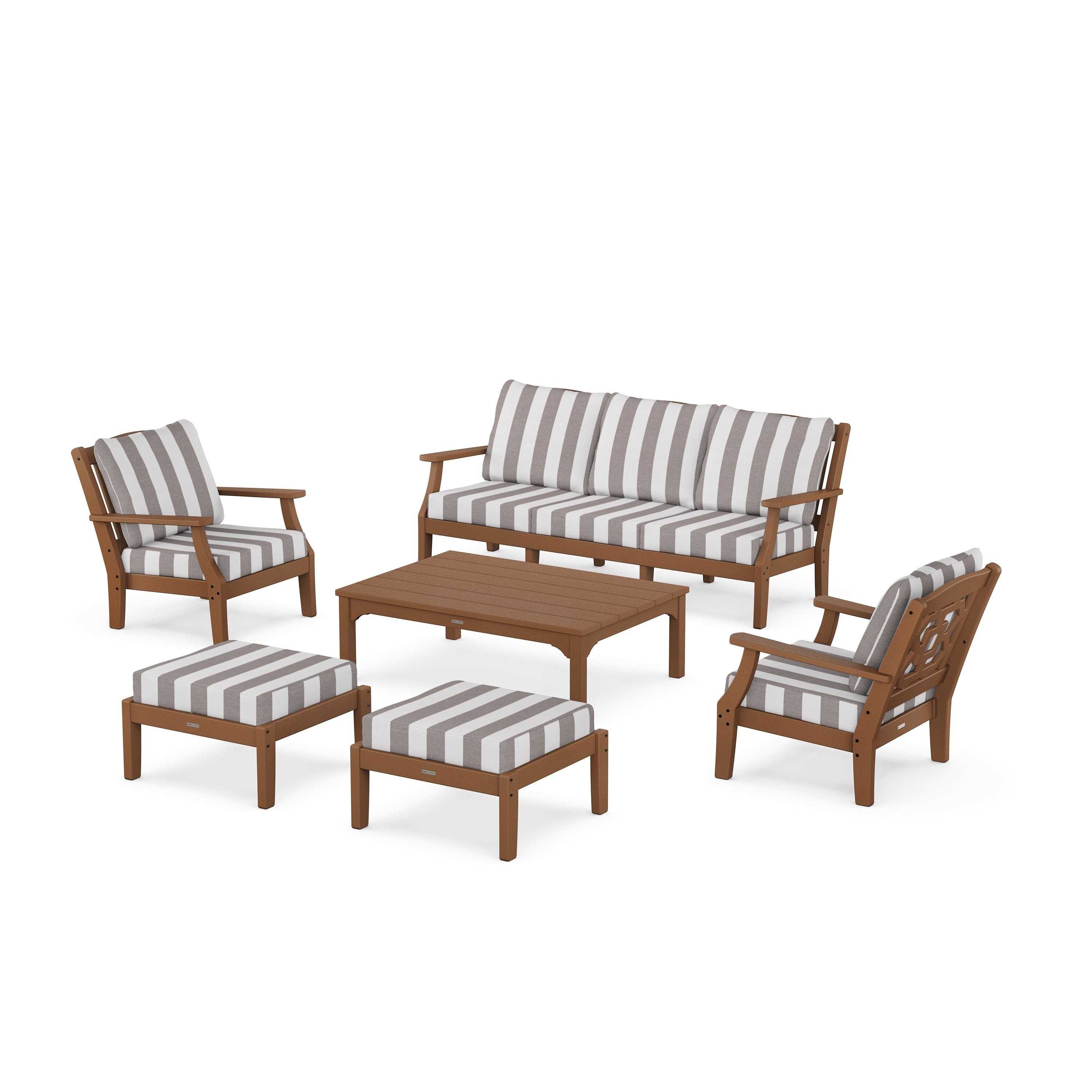 Chinoiserie 6-Piece Lounge Sofa Set