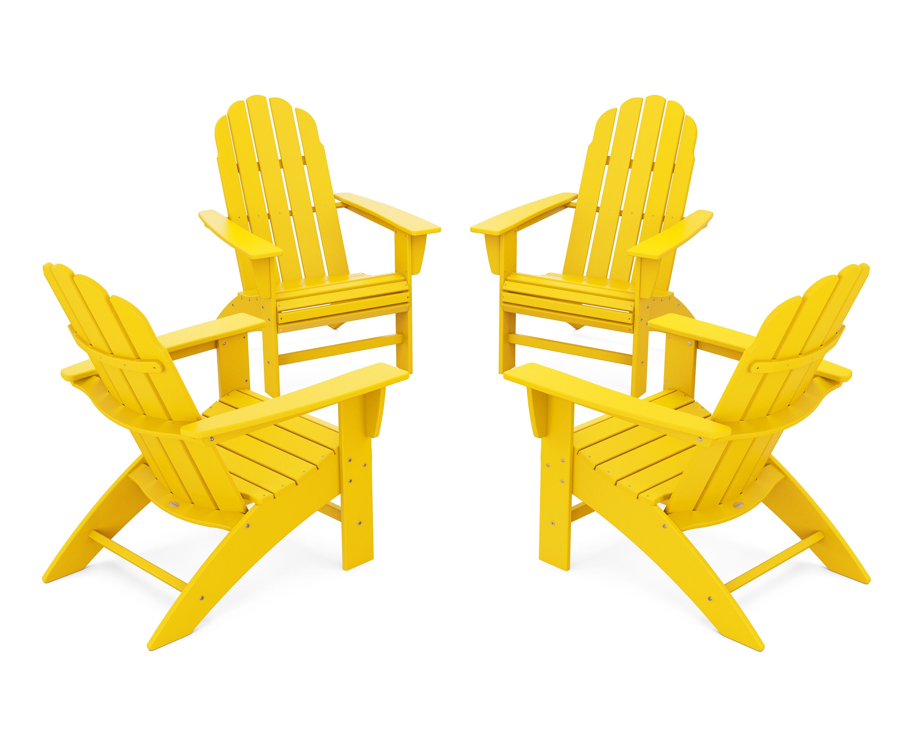4-Piece Vineyard Curveback Adirondack Chair Conversation Set