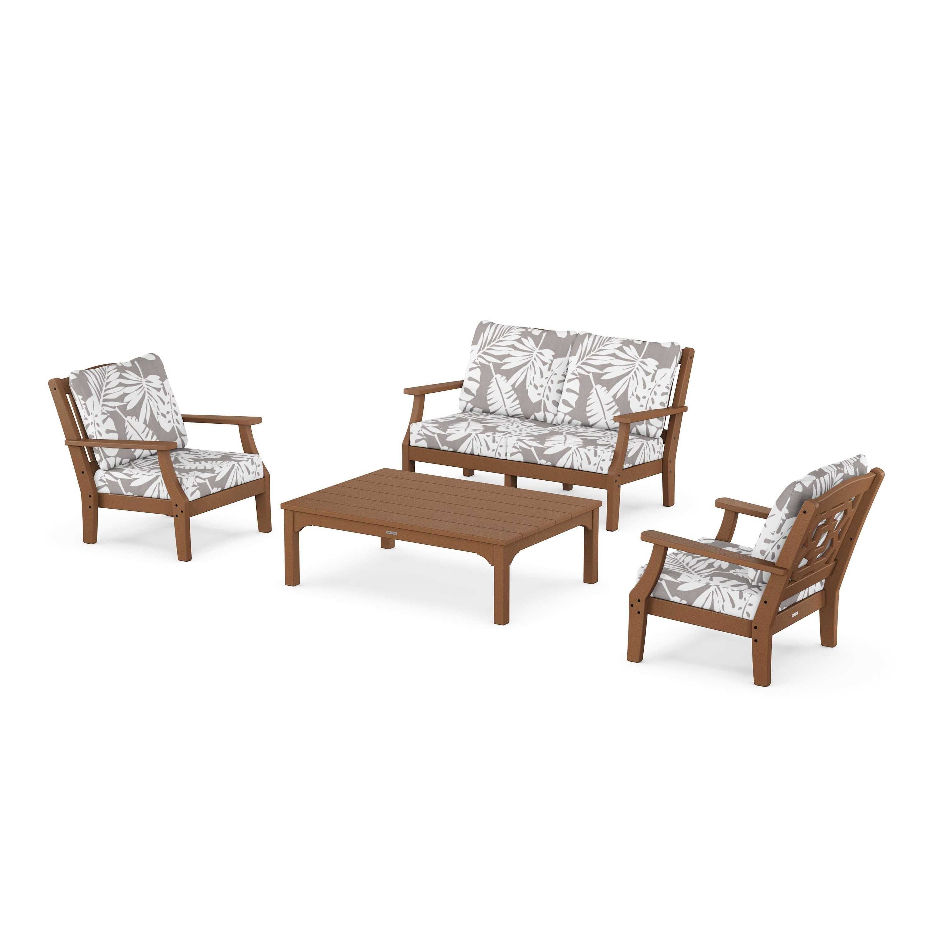 Chinoiserie 4-Piece Deep Seating Set with Loveseat