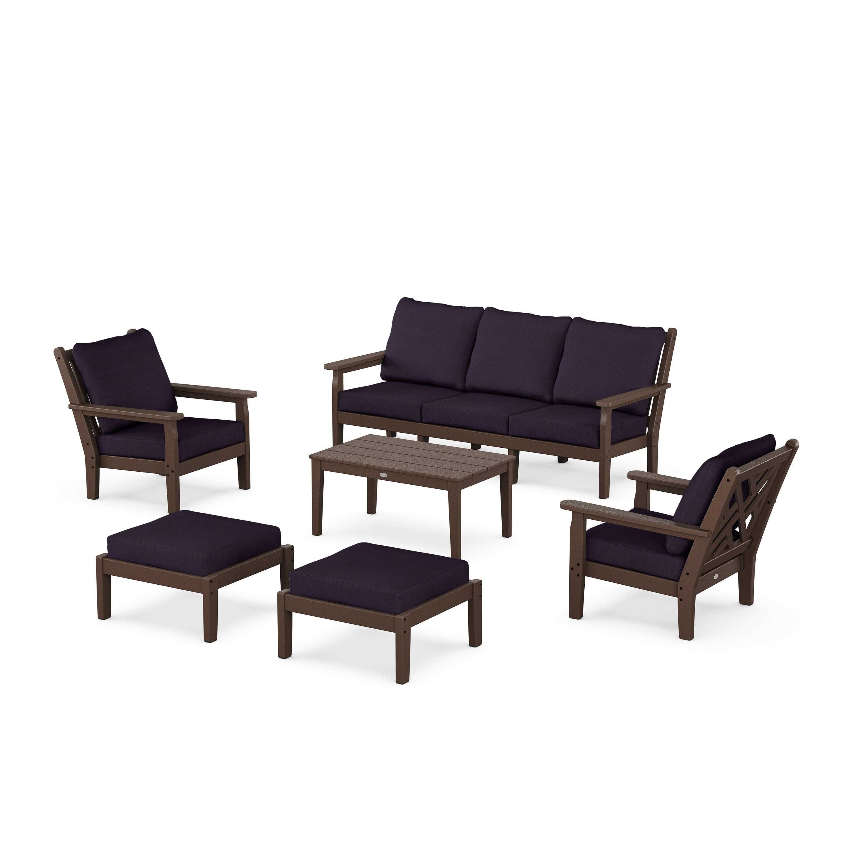 Chippendale 6-Piece Lounge Sofa Set
