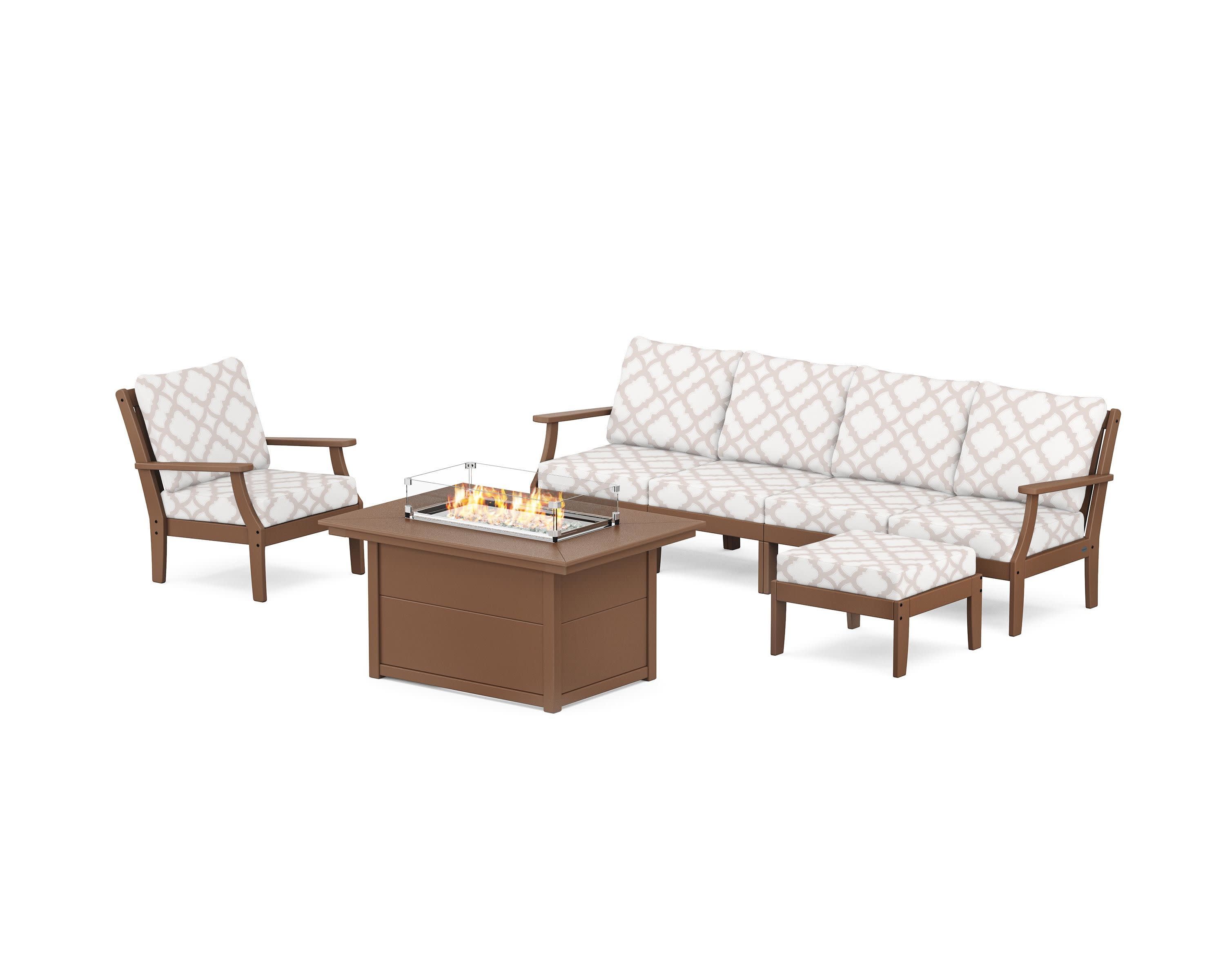 Braxton Sectional Lounge and Fire Pit Set