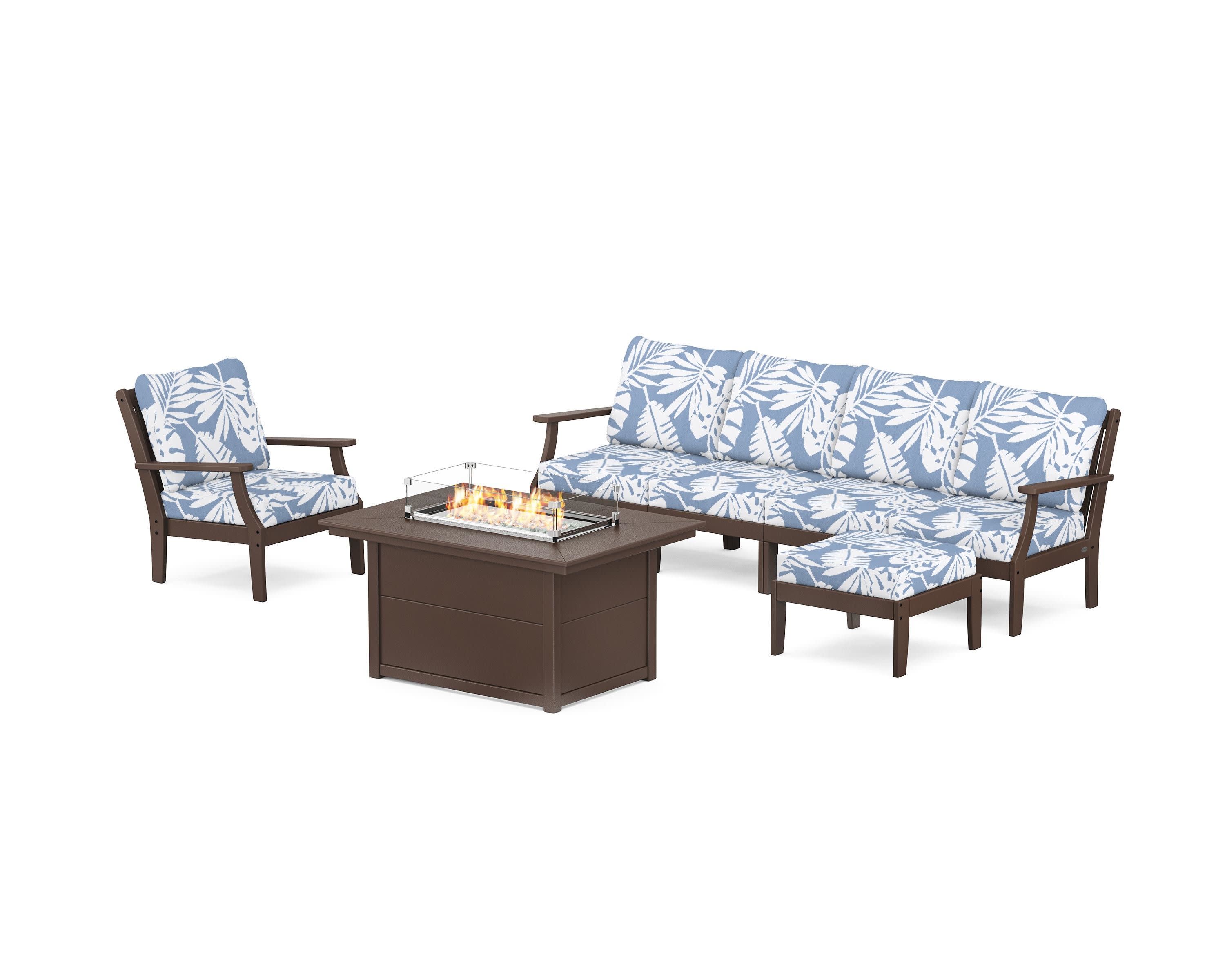 Braxton Sectional Lounge and Fire Pit Set