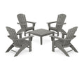 5-Piece Nautical Curveback Adirondack Chair Conversation Set with 36" Conversation Table