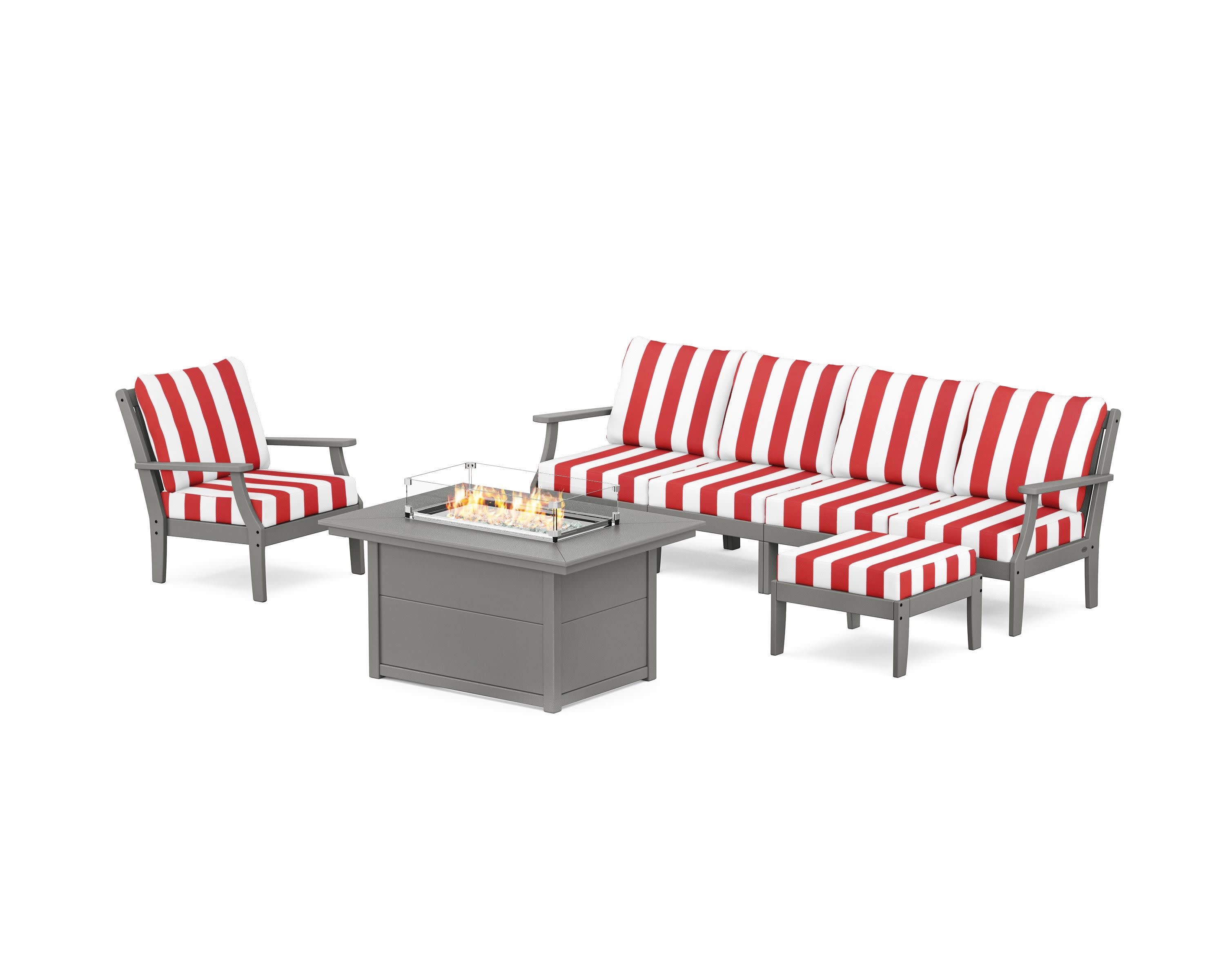 Braxton Sectional Lounge and Fire Pit Set