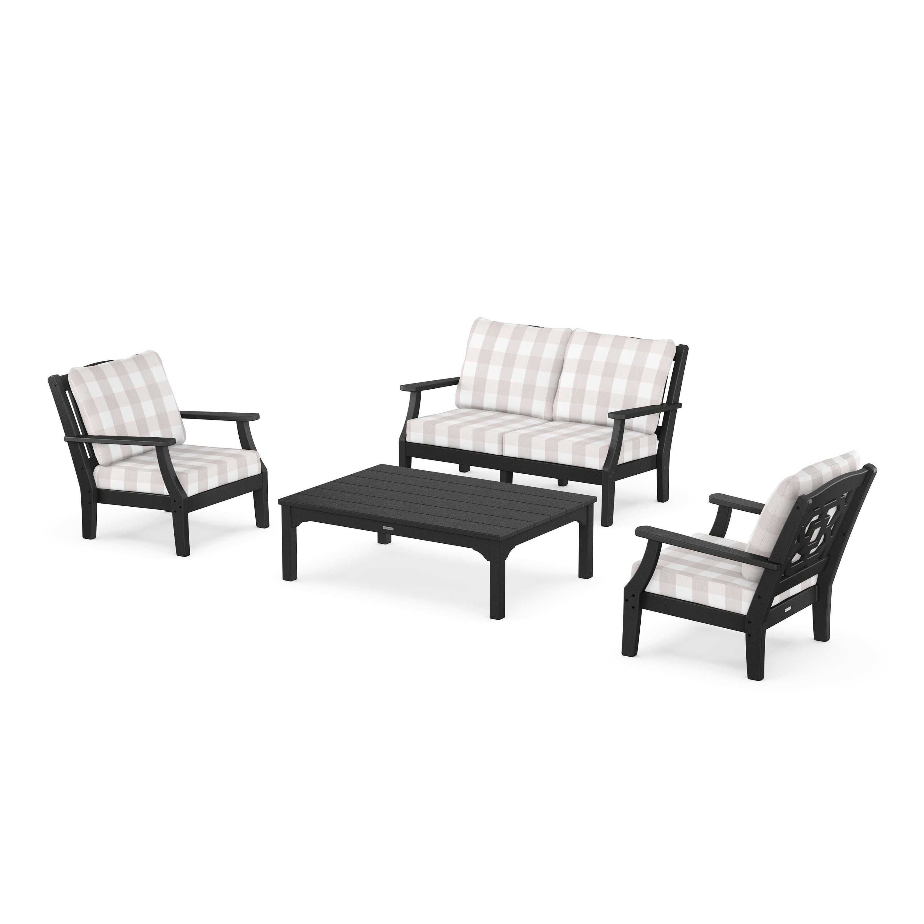 Chinoiserie 4-Piece Deep Seating Set with Loveseat