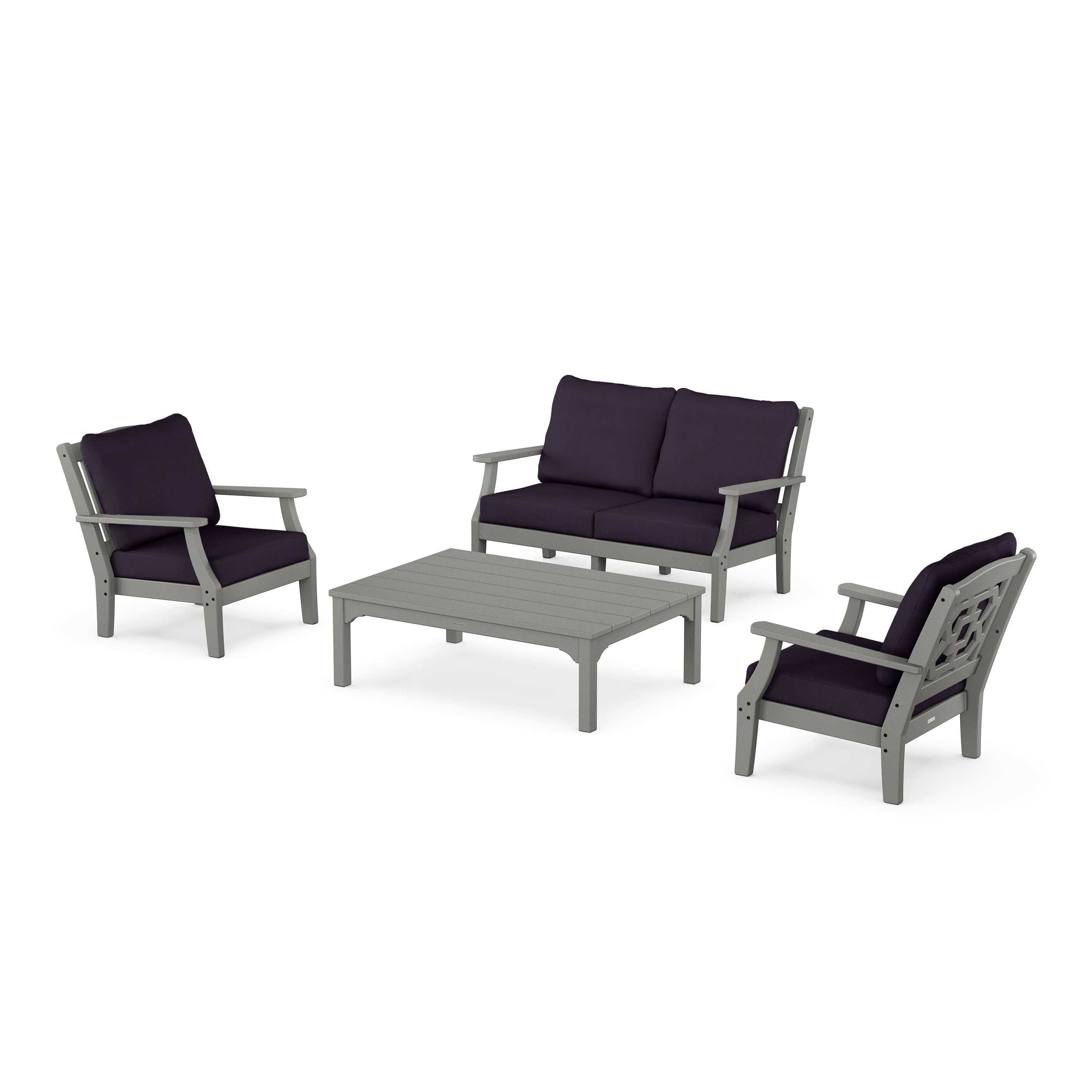 Chinoiserie 4-Piece Deep Seating Set with Loveseat