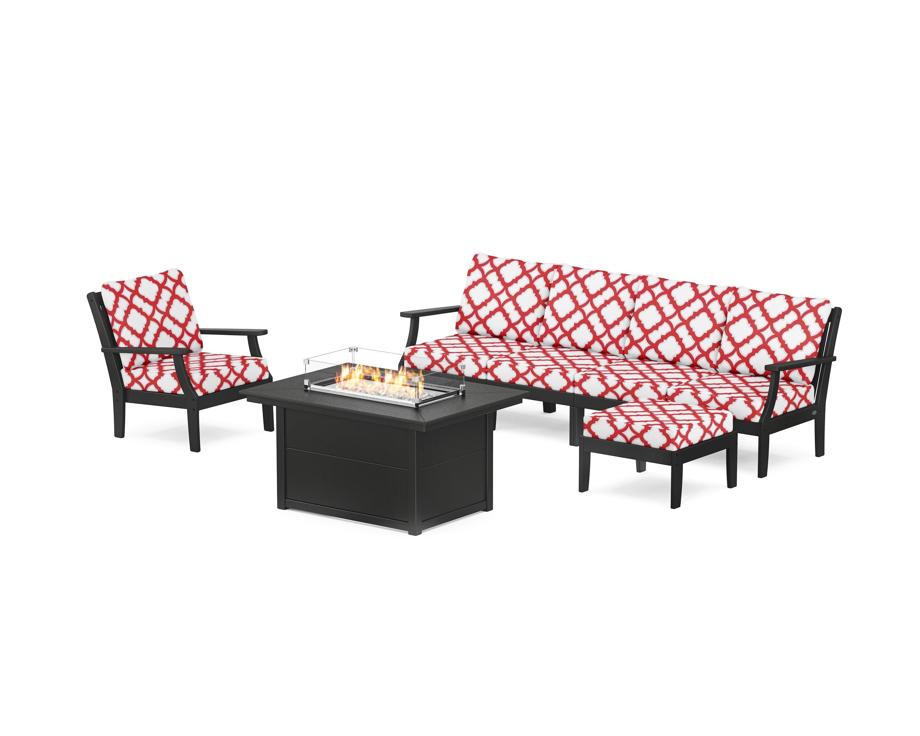 Braxton Sectional Lounge and Fire Pit Set