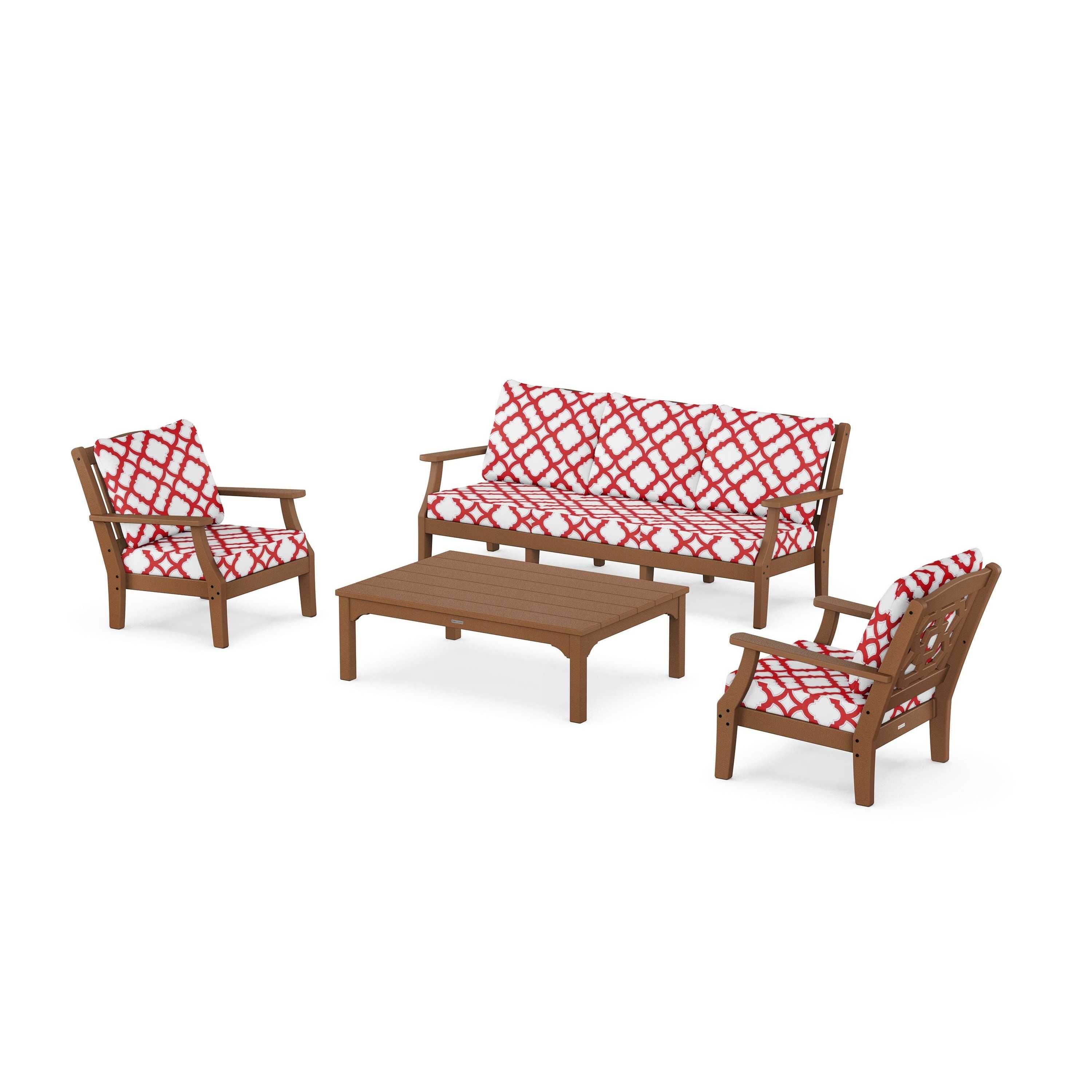 Chinoiserie 4-Piece Deep Seating Set with Sofa