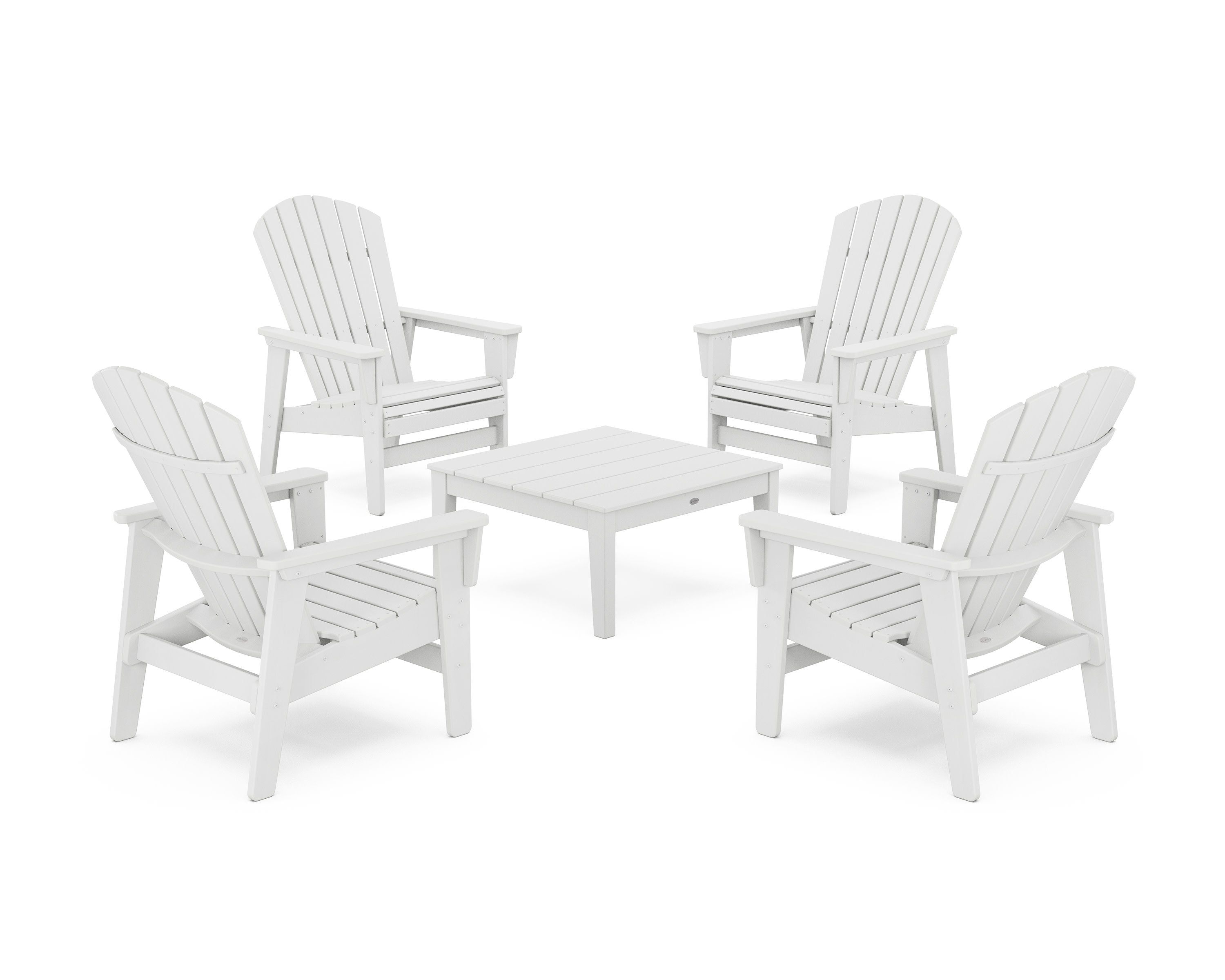 5-Piece Nautical Grand Upright Adirondack Chair Conversation Group