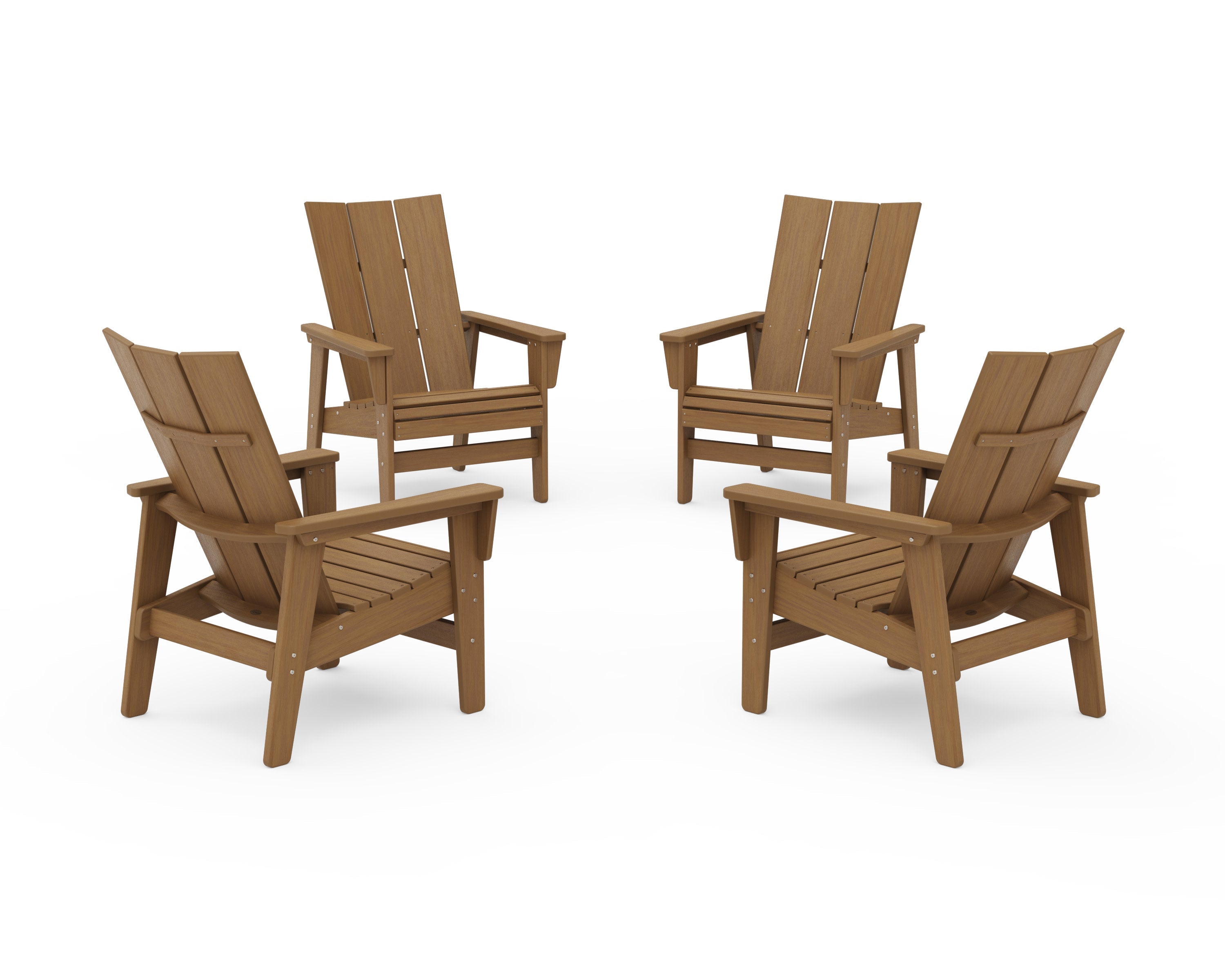 4-Piece Modern Grand Upright Adirondack Chair Conversation Set