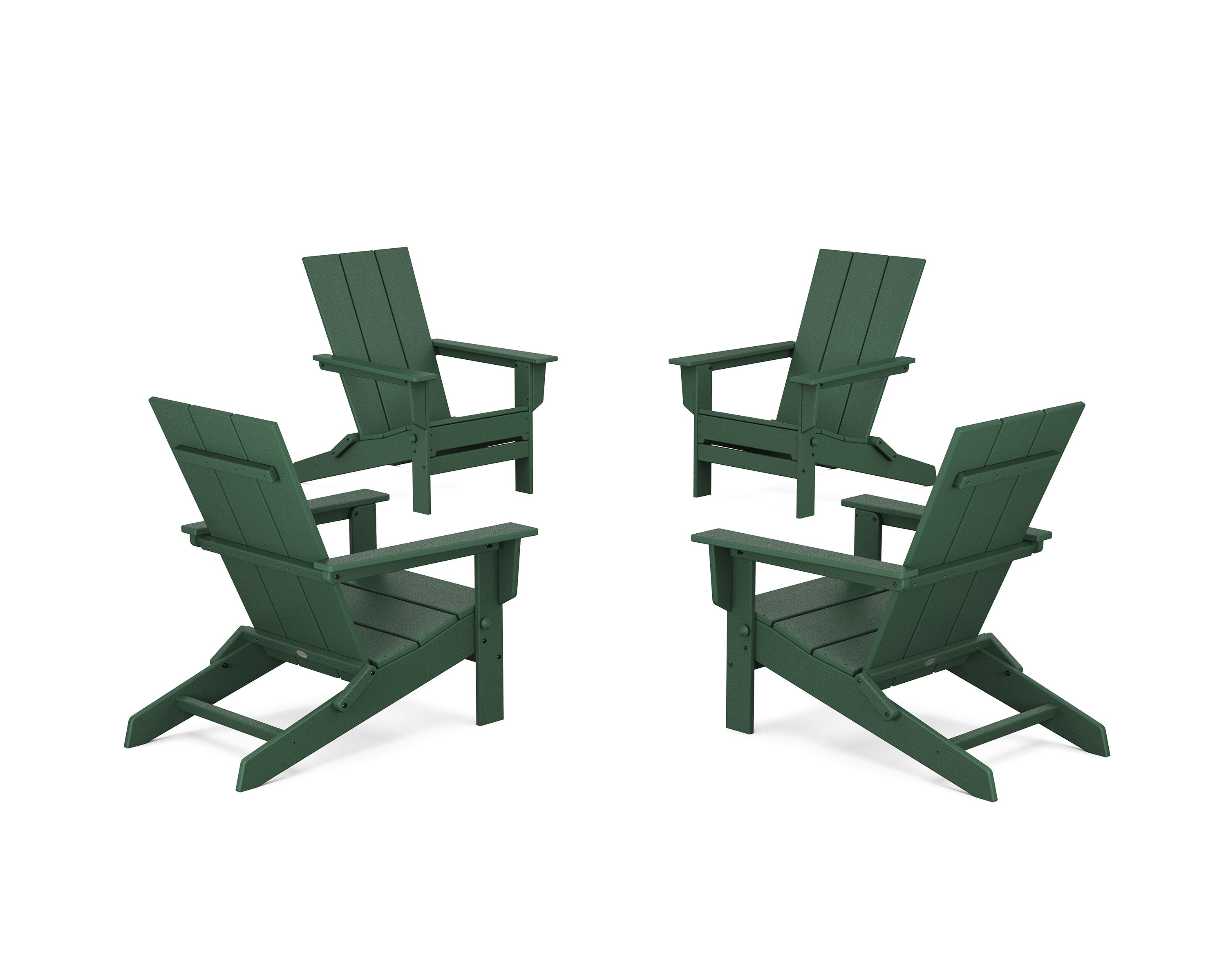 4-Piece Modern Studio Folding Adirondack Chair Conversation Set