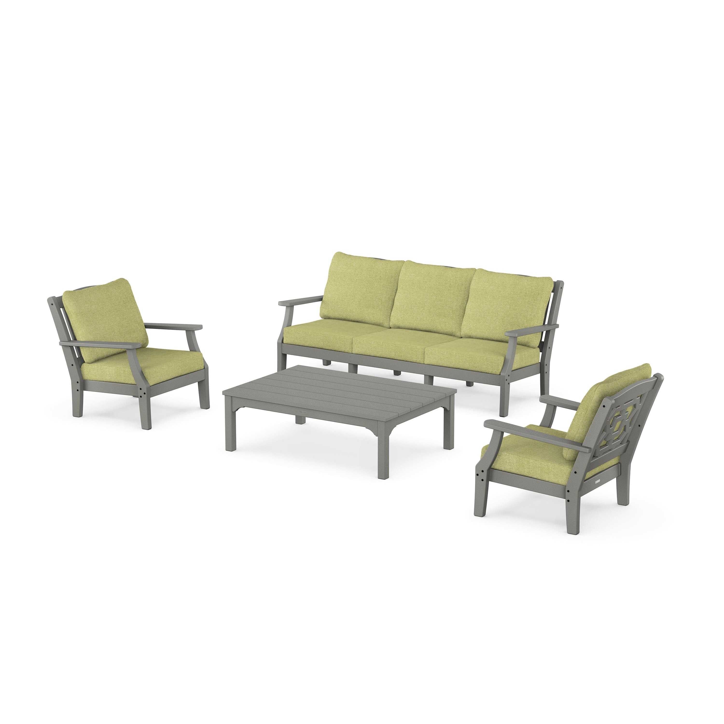 Chinoiserie 4-Piece Deep Seating Set with Sofa