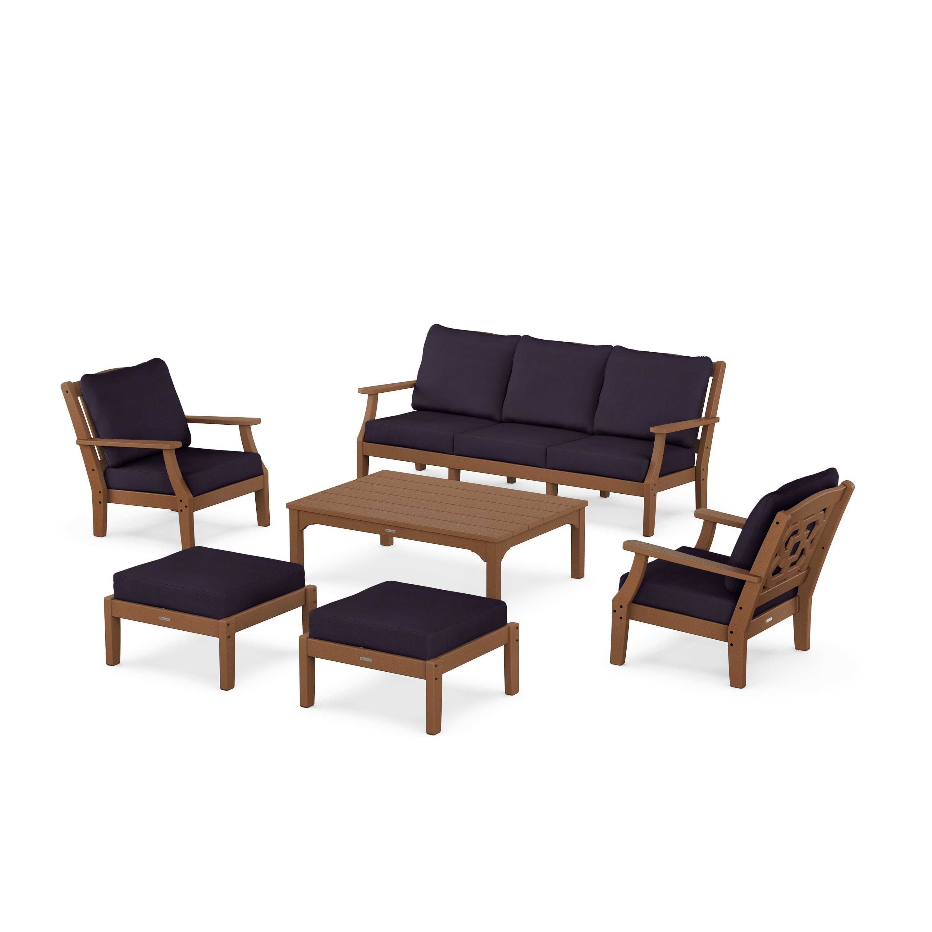 Chinoiserie 6-Piece Lounge Sofa Set