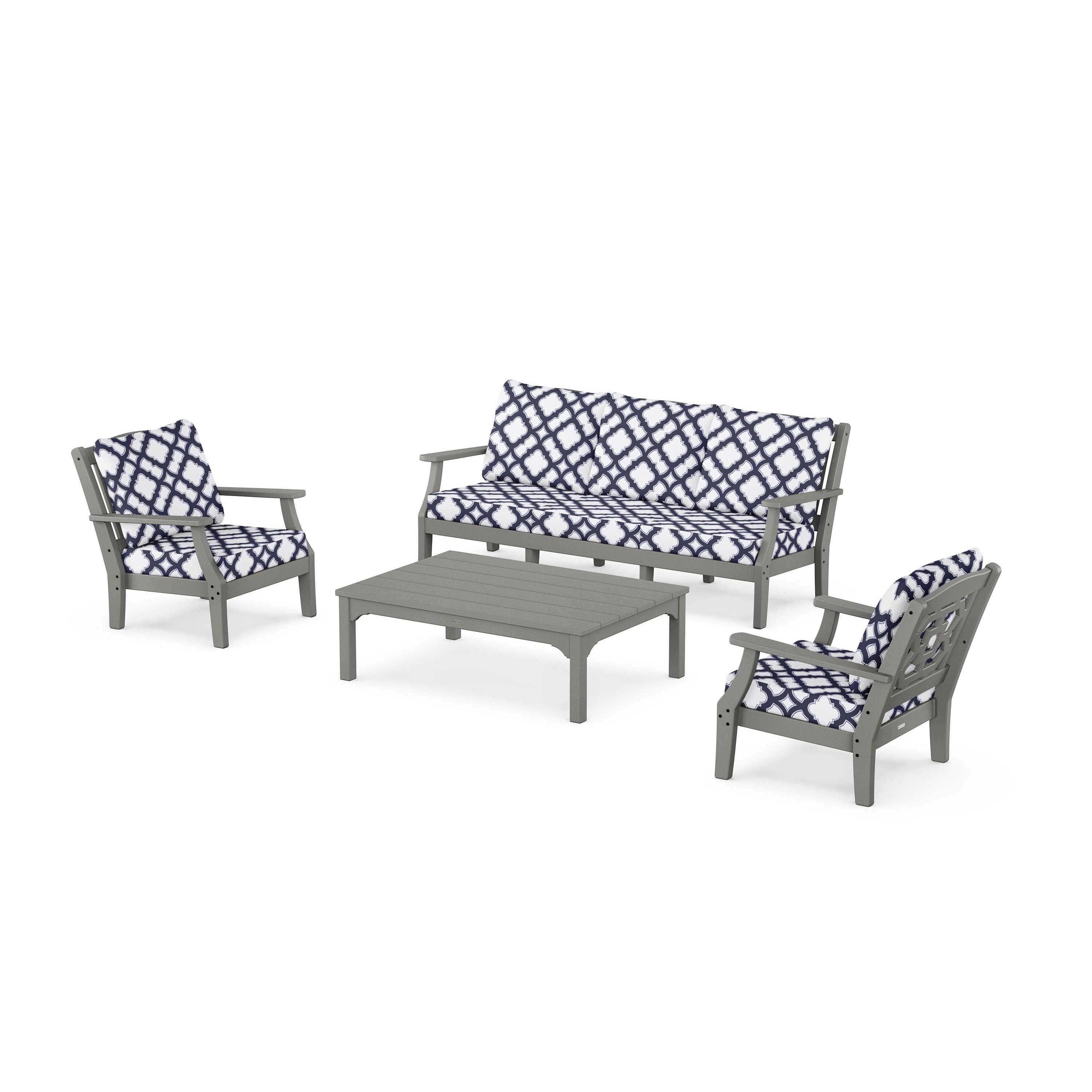 Chinoiserie 4-Piece Deep Seating Set with Sofa