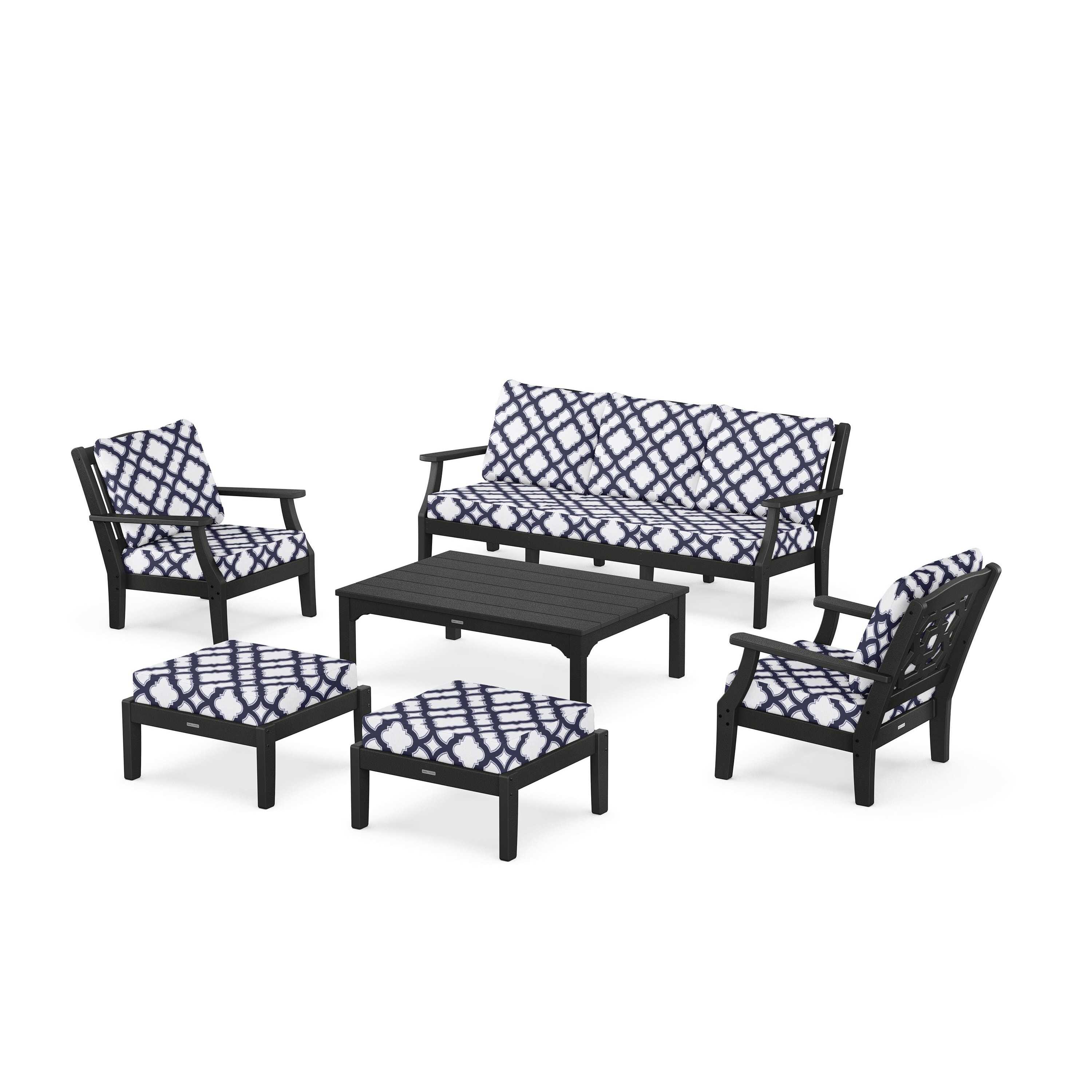 Chinoiserie 6-Piece Lounge Sofa Set