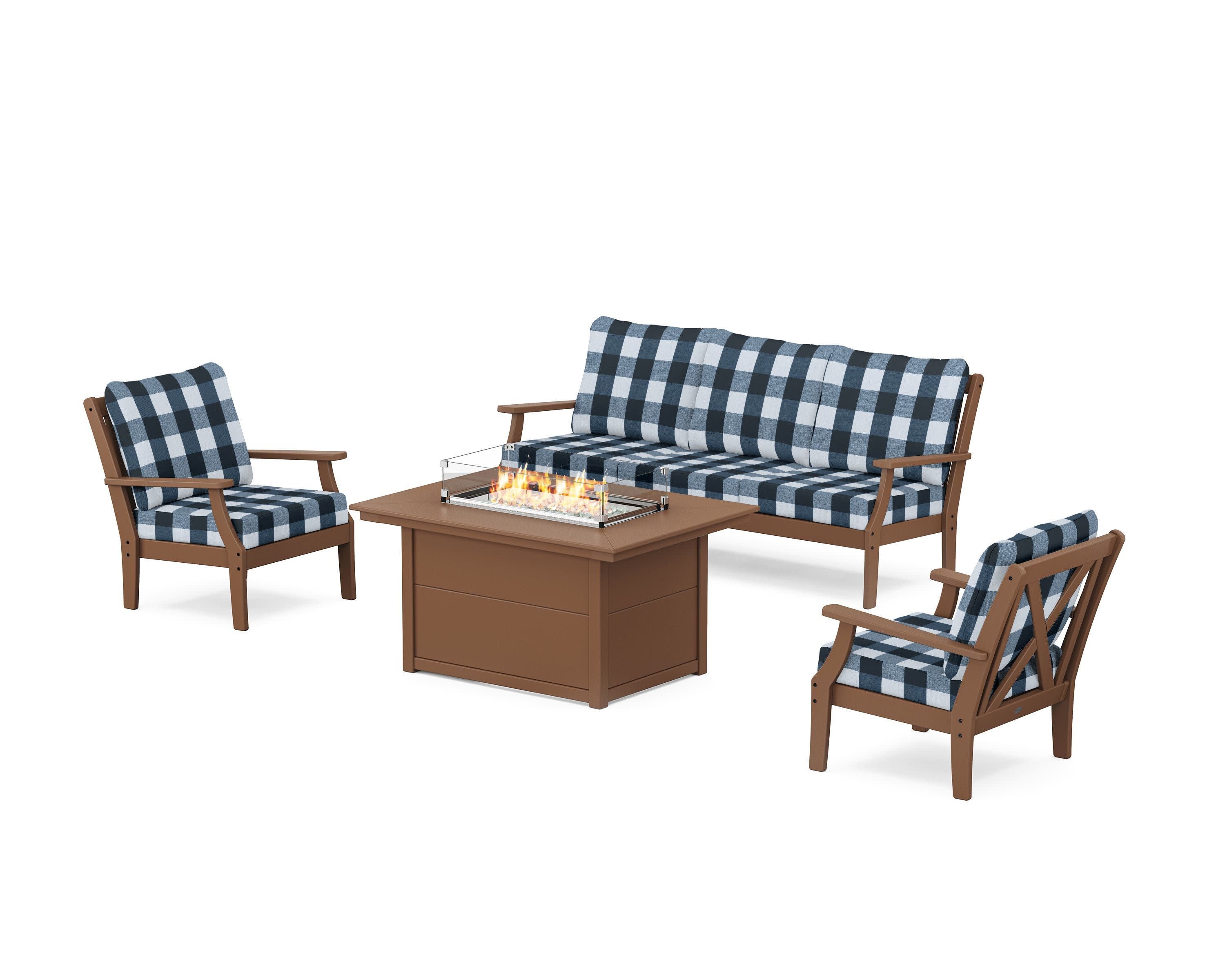 Braxton Deep Seating Fire Pit Table Set