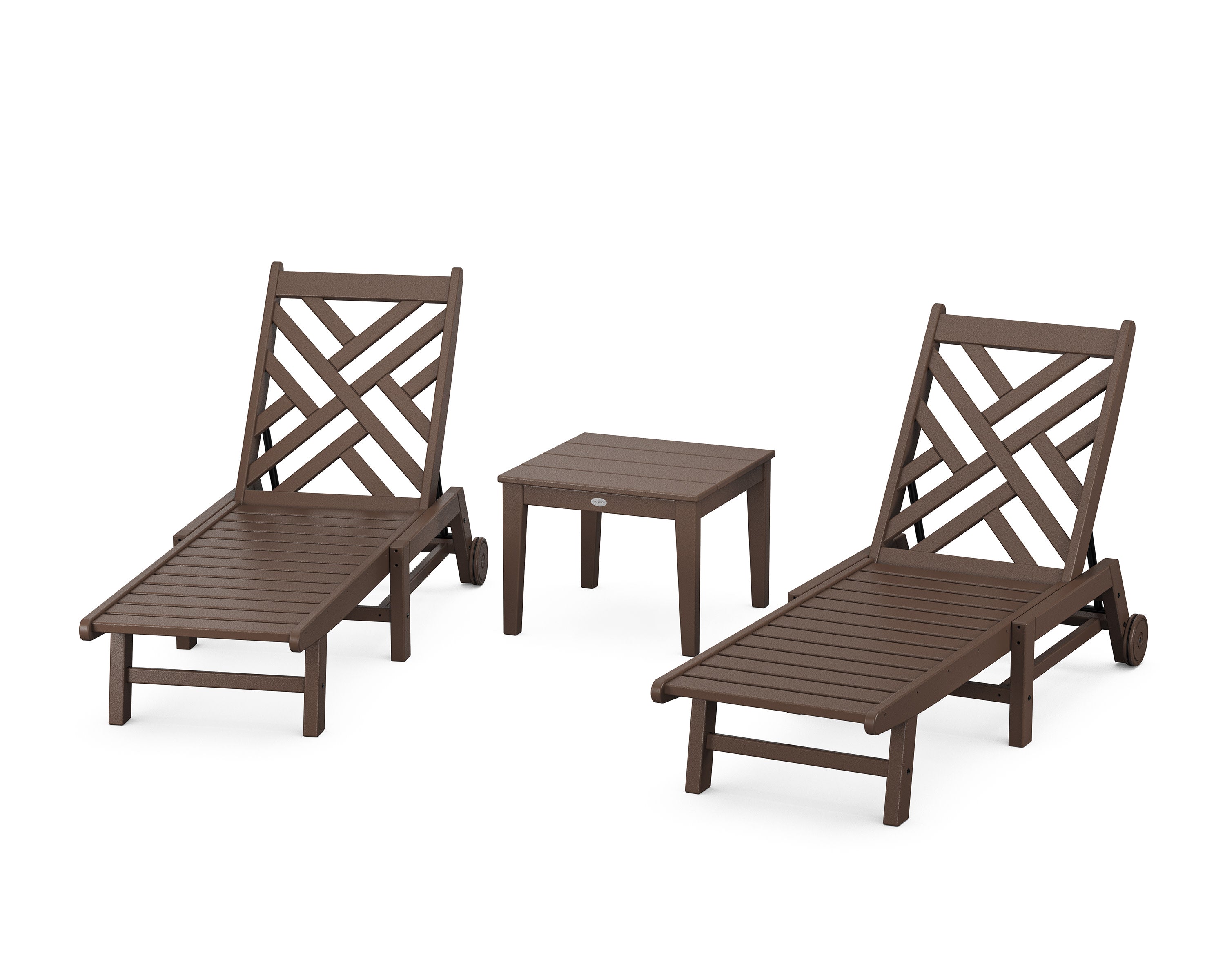 Chippendale 3-Piece Chaise Set with Wheels