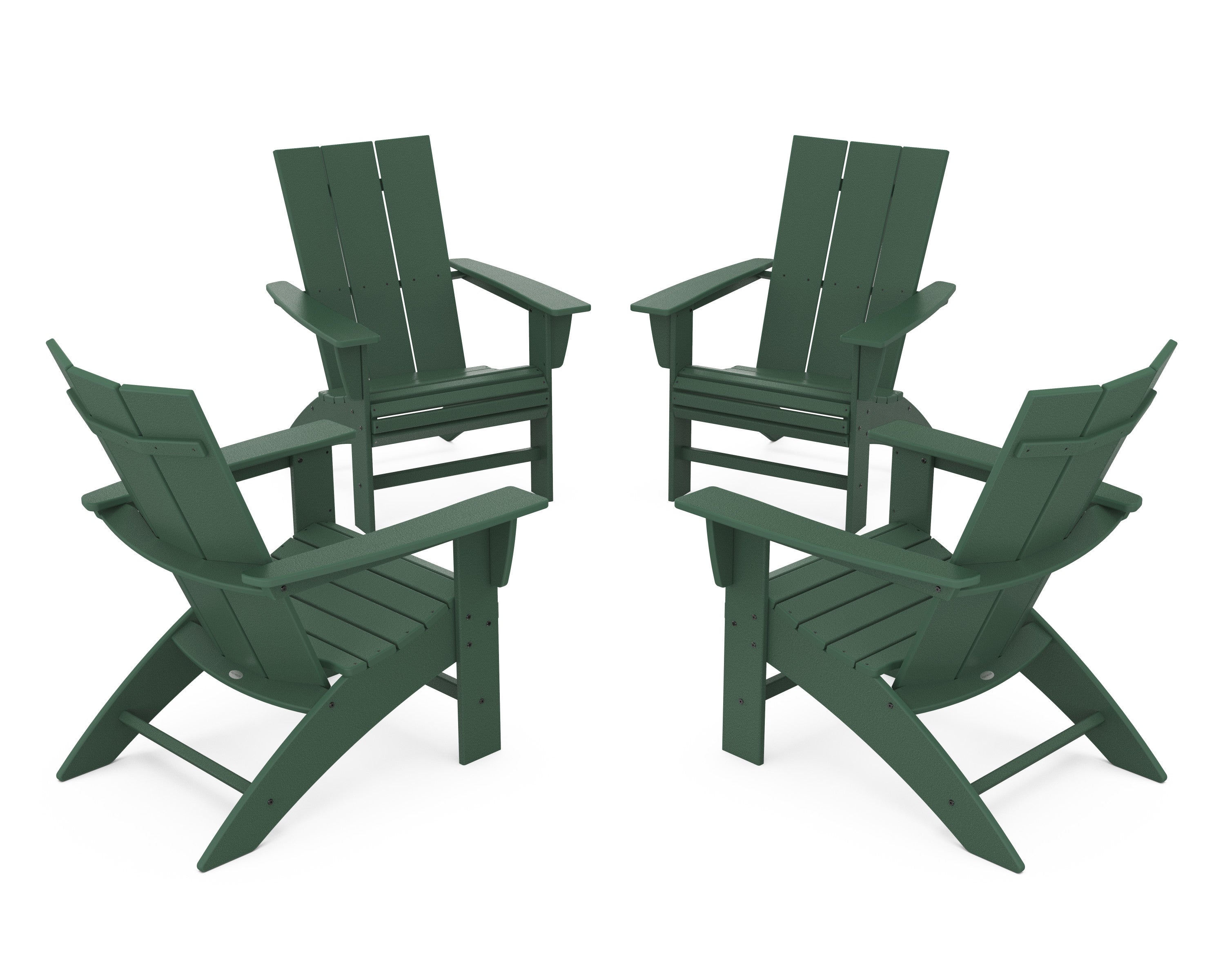4-Piece Modern Curveback Adirondack Conversation Set