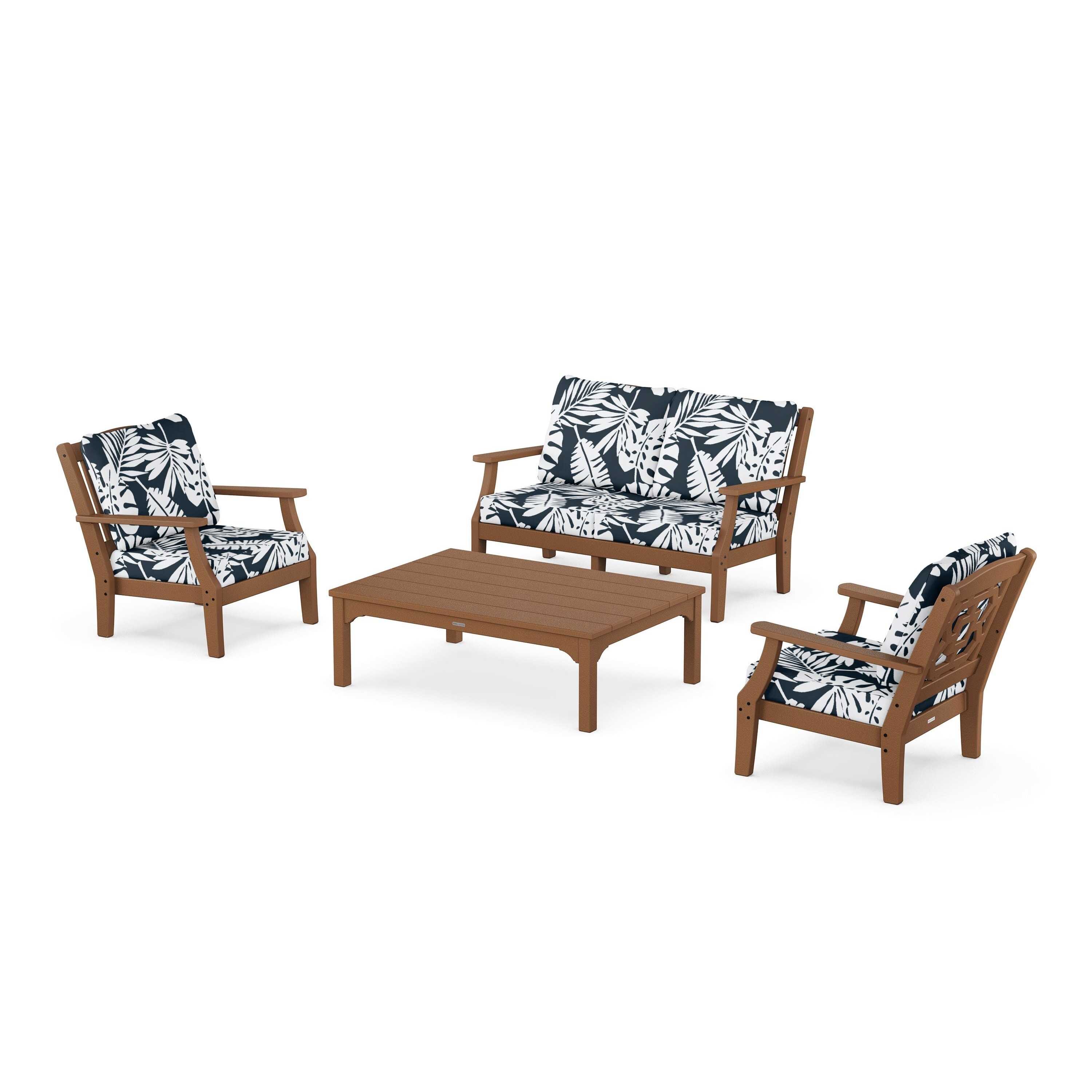 Chinoiserie 4-Piece Deep Seating Set with Loveseat