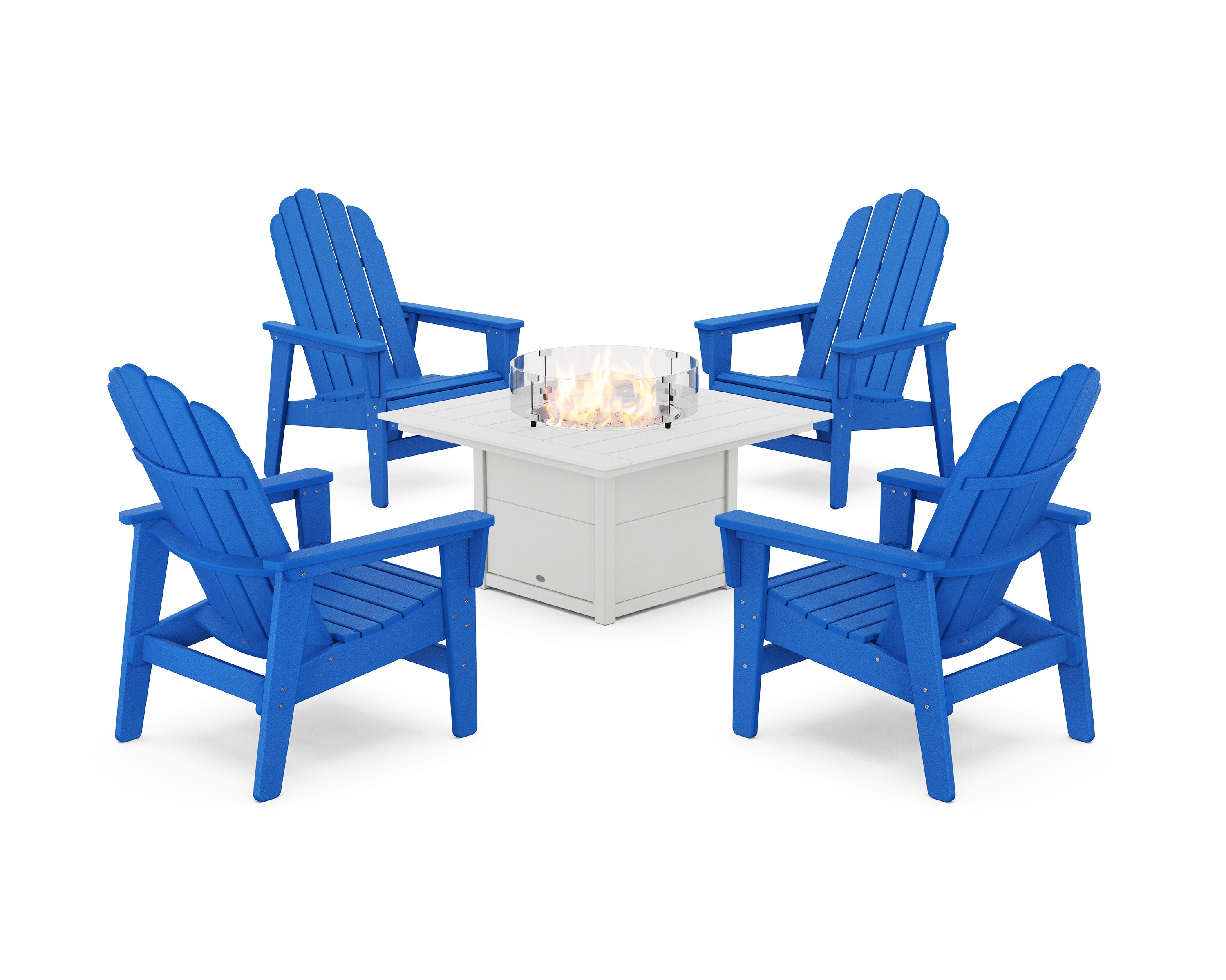 5-Piece Vineyard Grand Upright Adirondack Conversation Set with Fire Pit Table