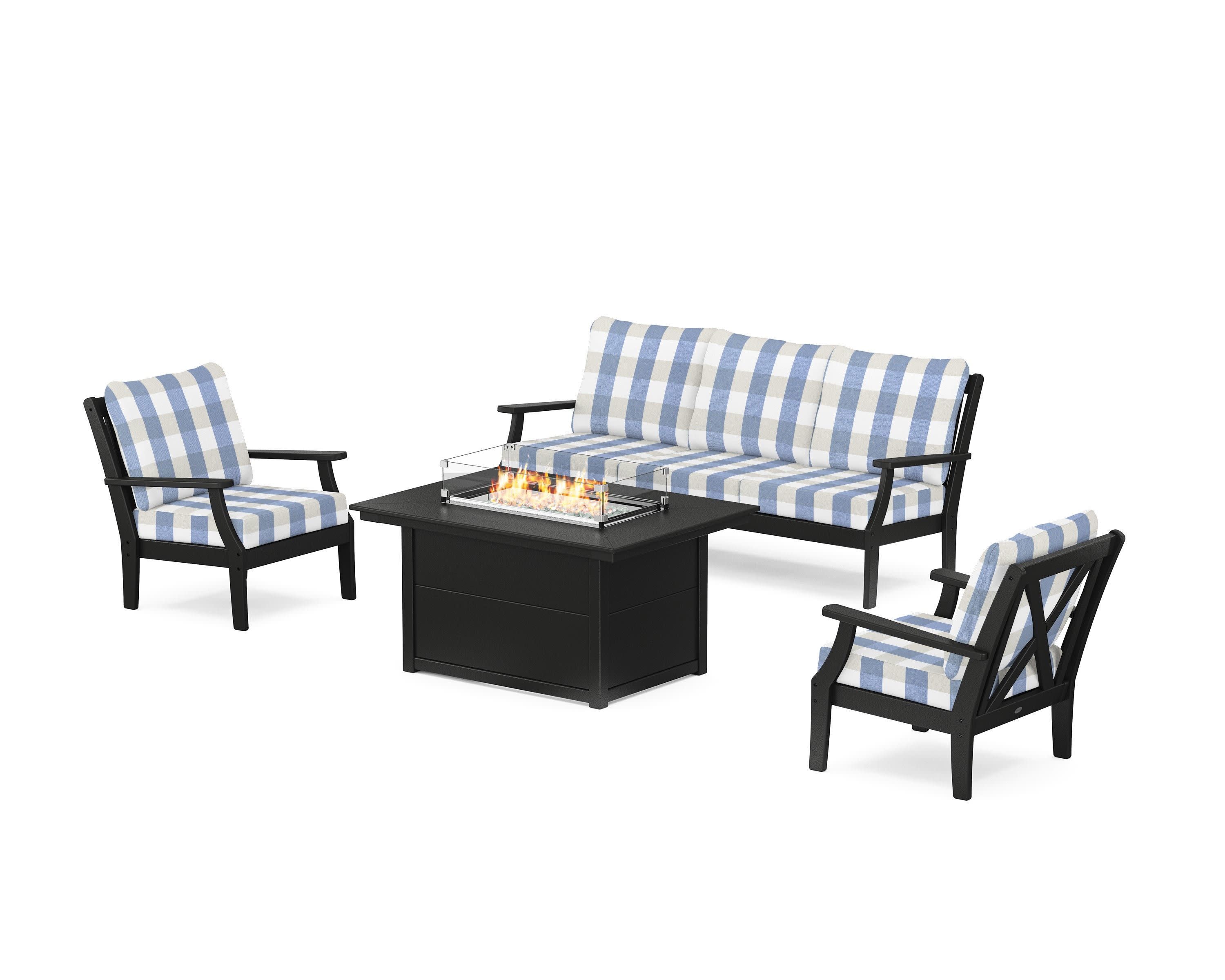 Braxton Deep Seating Fire Pit Table Set