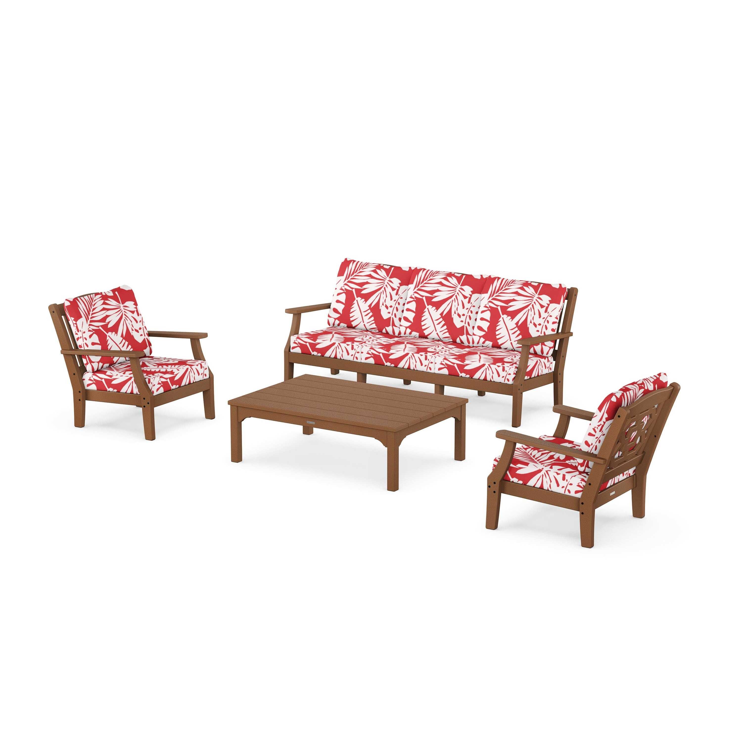 Chinoiserie 4-Piece Deep Seating Set with Sofa