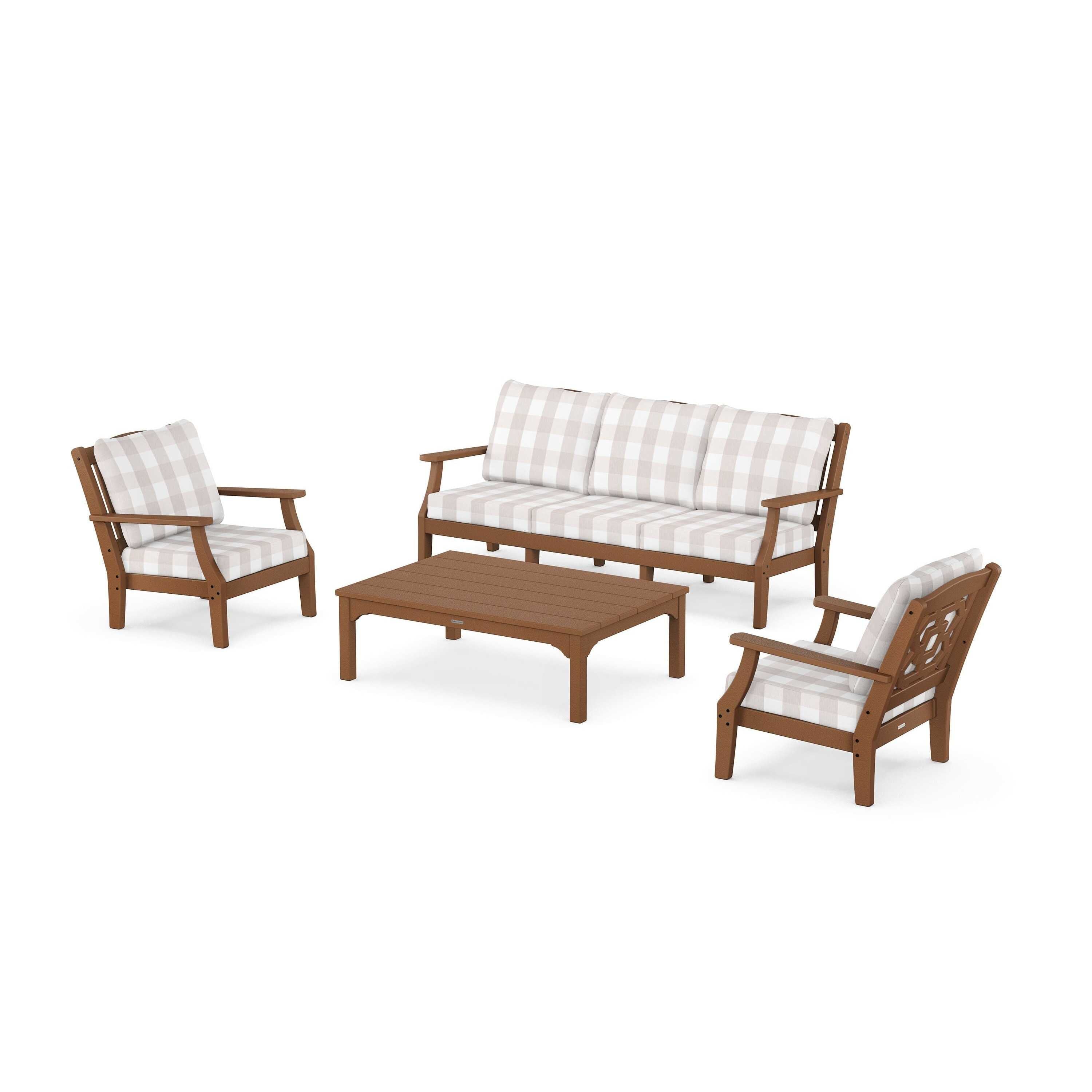 Chinoiserie 4-Piece Deep Seating Set with Sofa
