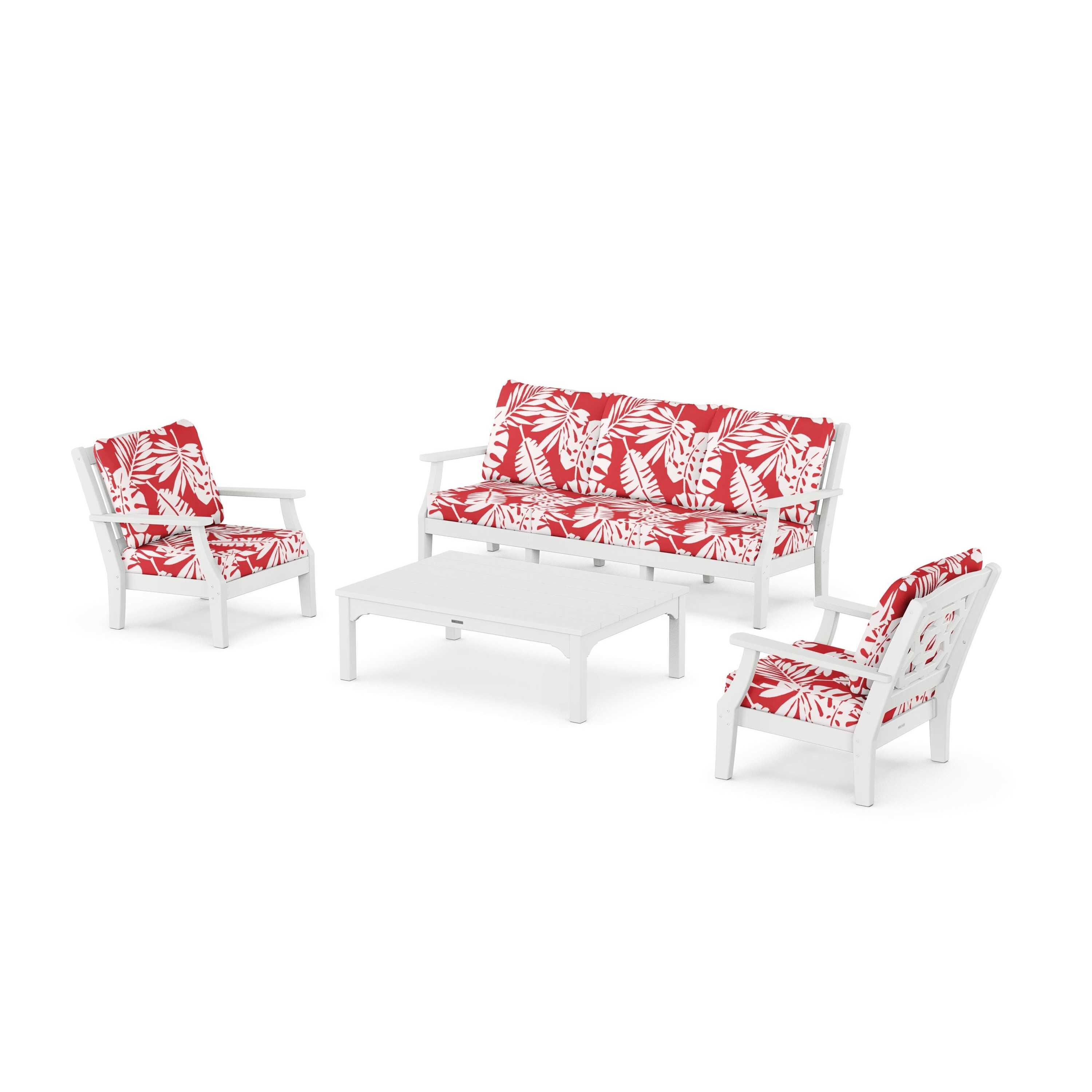 Chinoiserie 4-Piece Deep Seating Set with Sofa