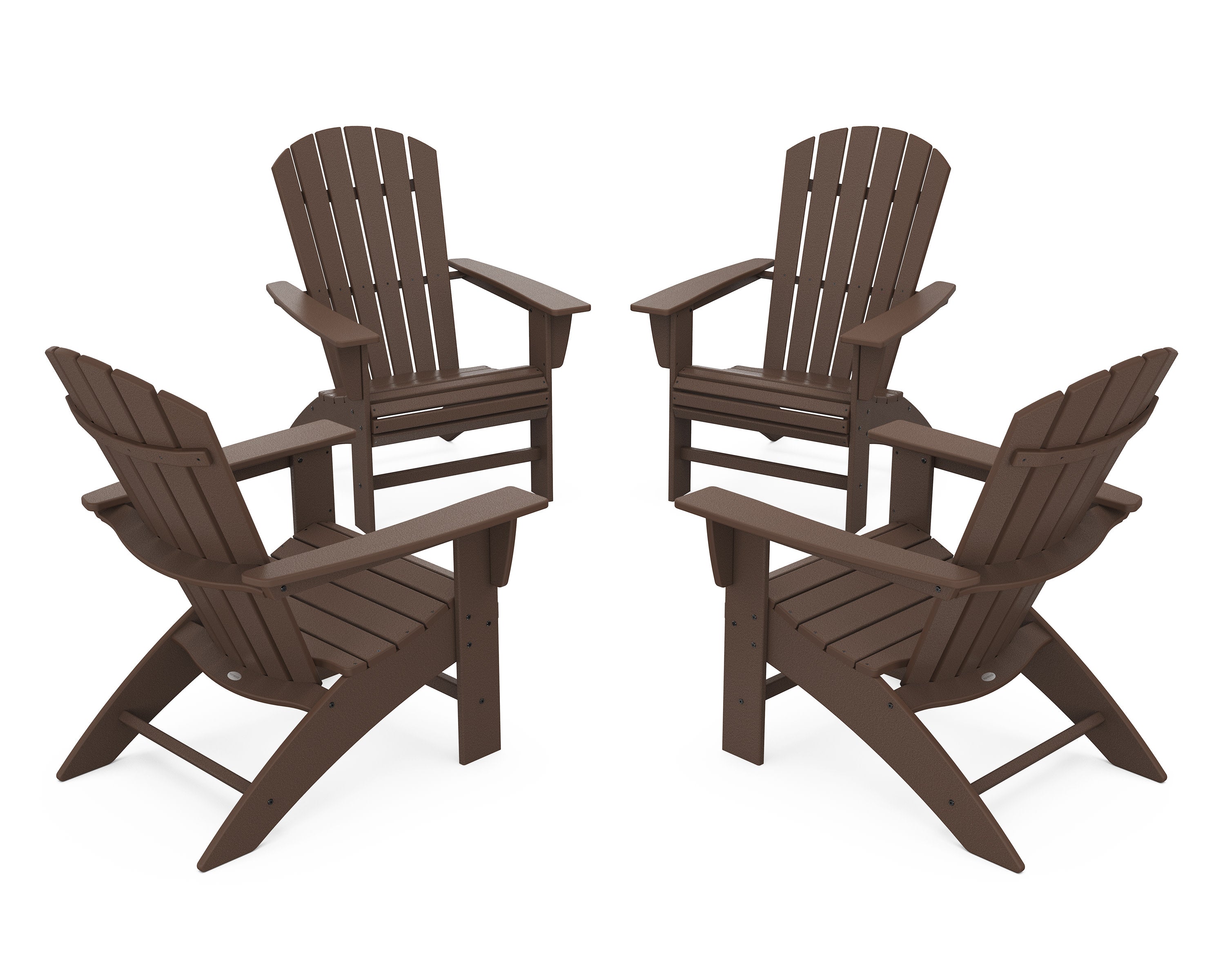 4-Piece Nautical Curveback Adirondack Chair Conversation Set