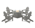 Classic Adirondack 5-Piece Conversation Set with Fire Pit Table
