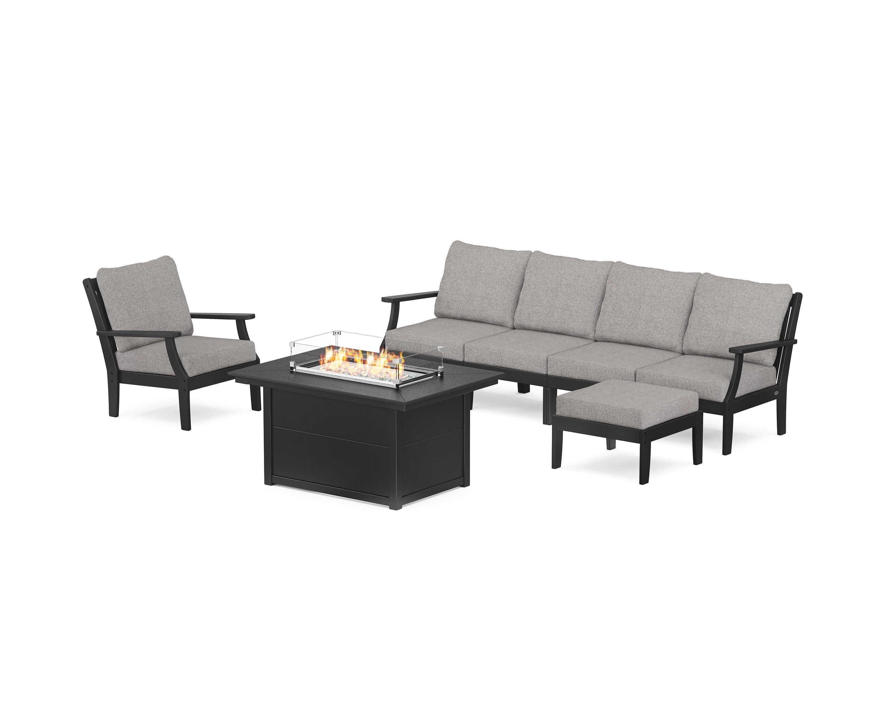 Braxton Sectional Lounge and Fire Pit Set