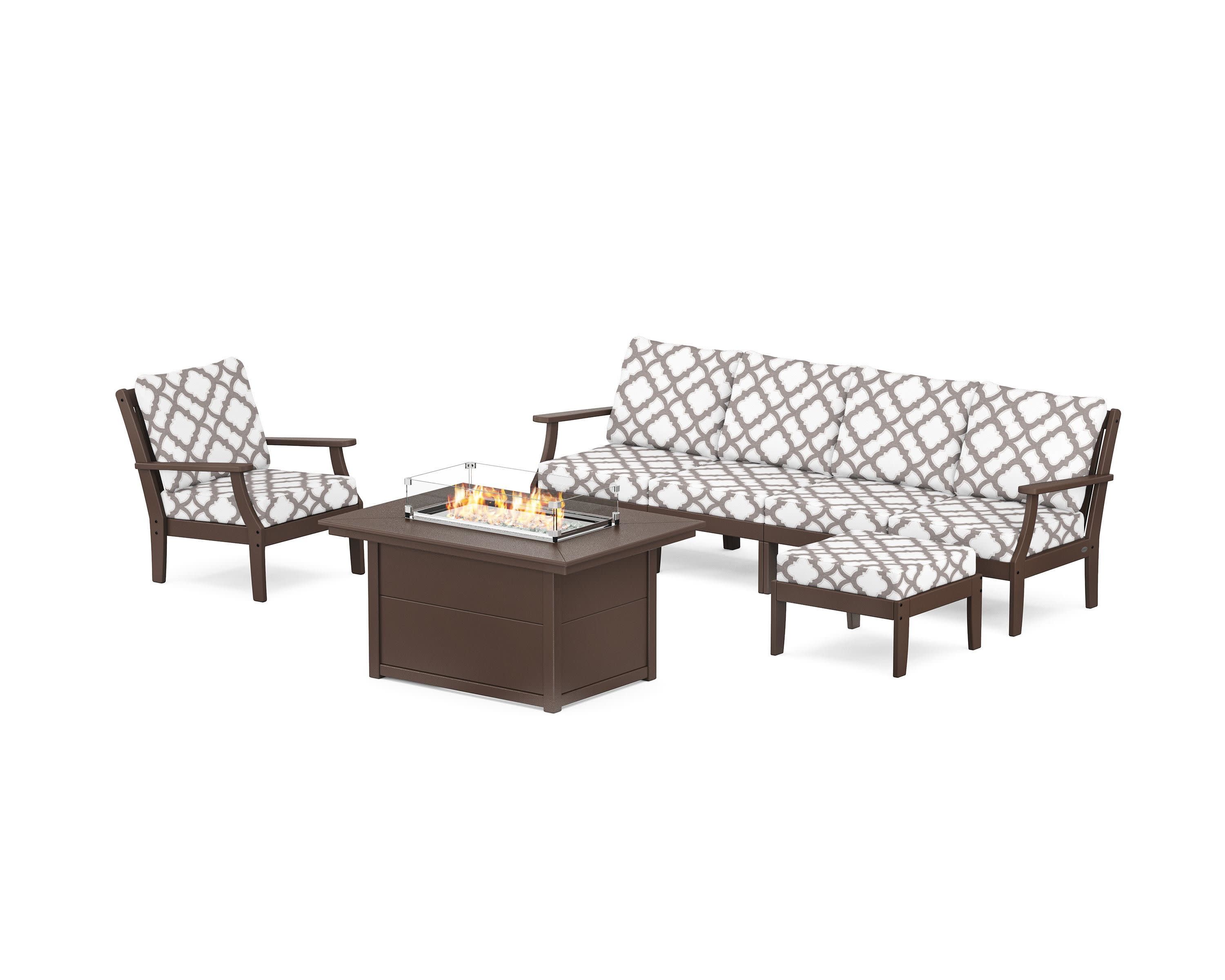 Braxton Sectional Lounge and Fire Pit Set