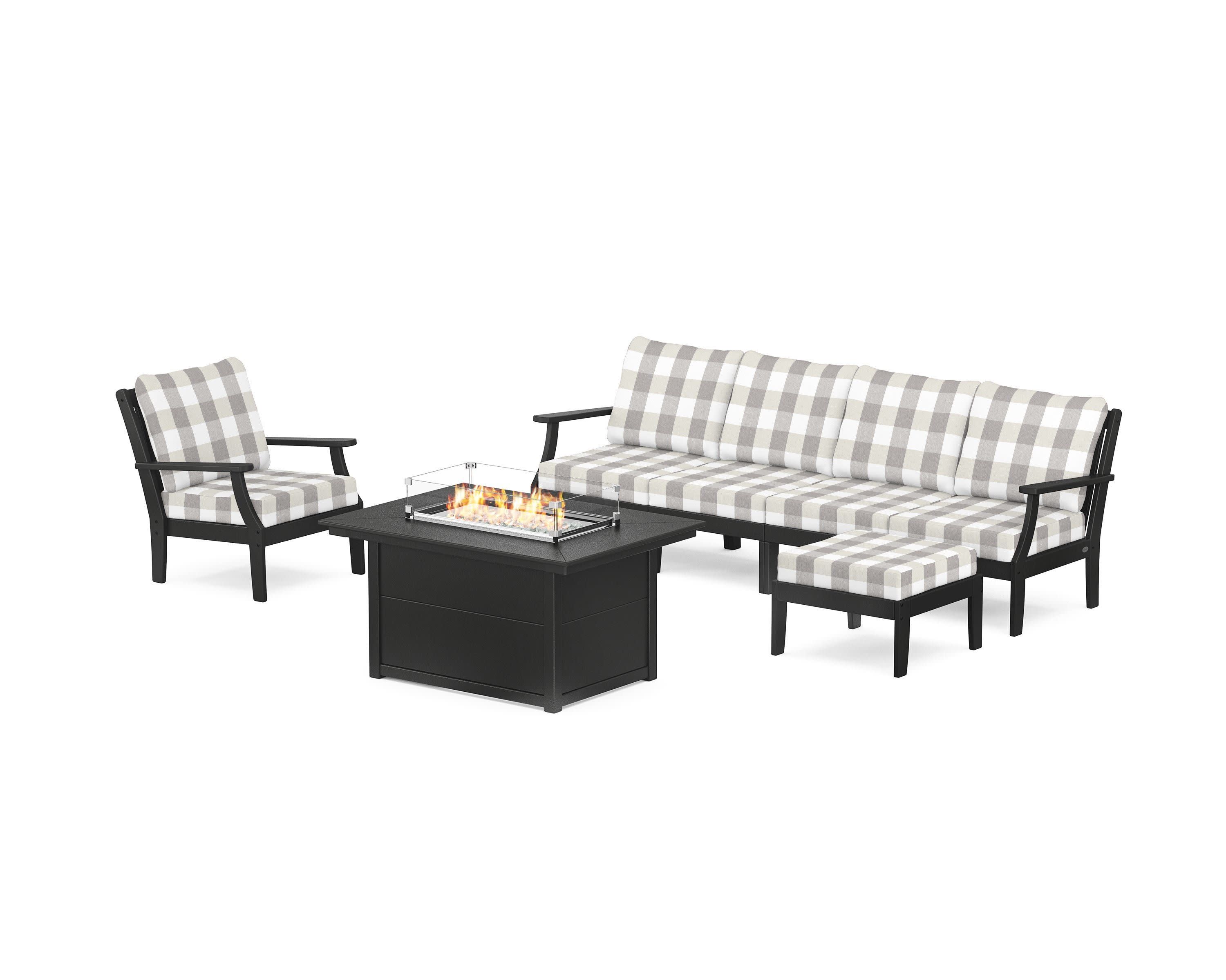 Braxton Sectional Lounge and Fire Pit Set