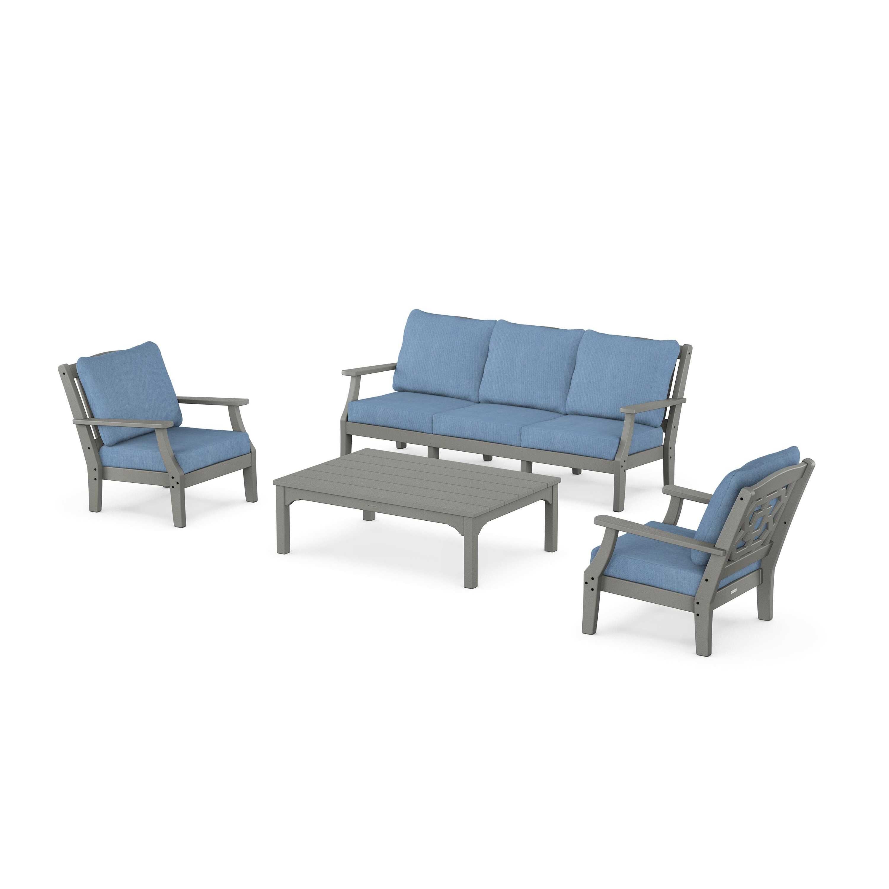 Chinoiserie 4-Piece Deep Seating Set with Sofa