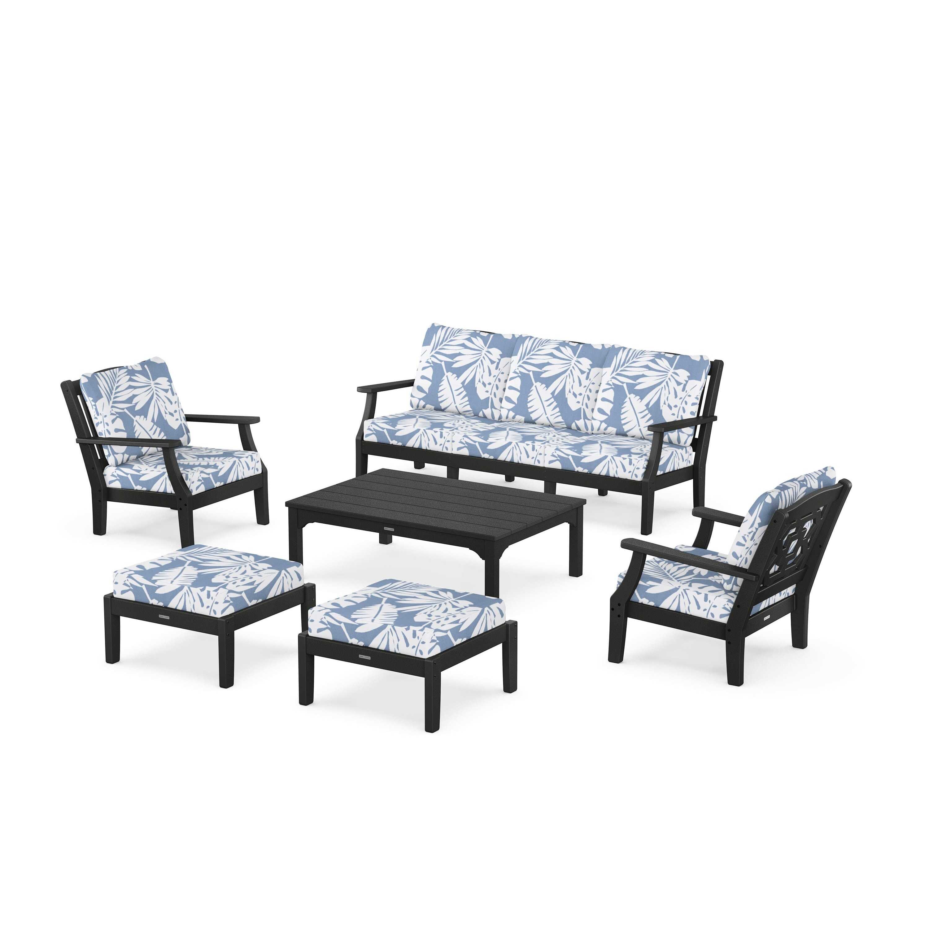 Chinoiserie 6-Piece Lounge Sofa Set