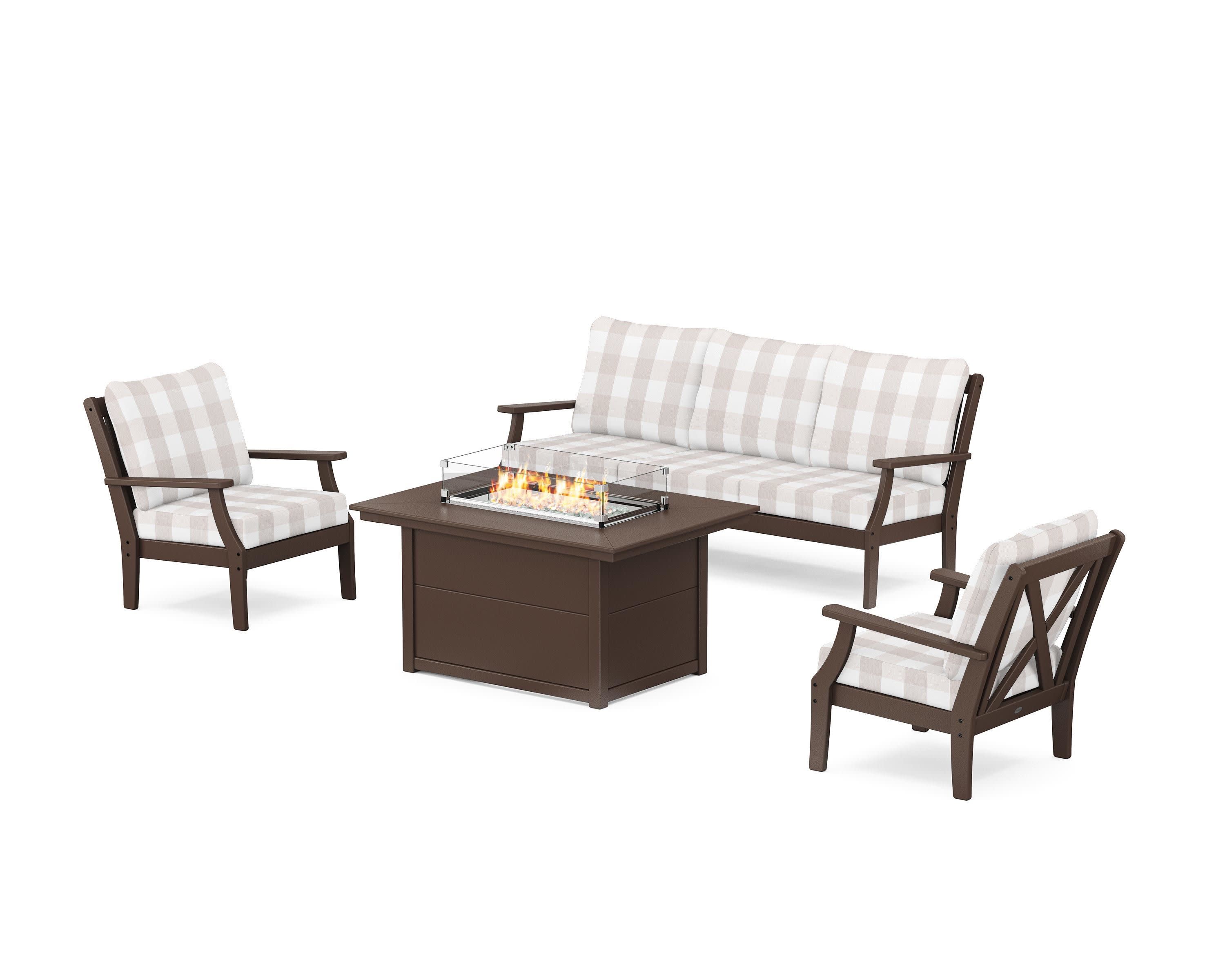 Braxton Deep Seating Fire Pit Table Set