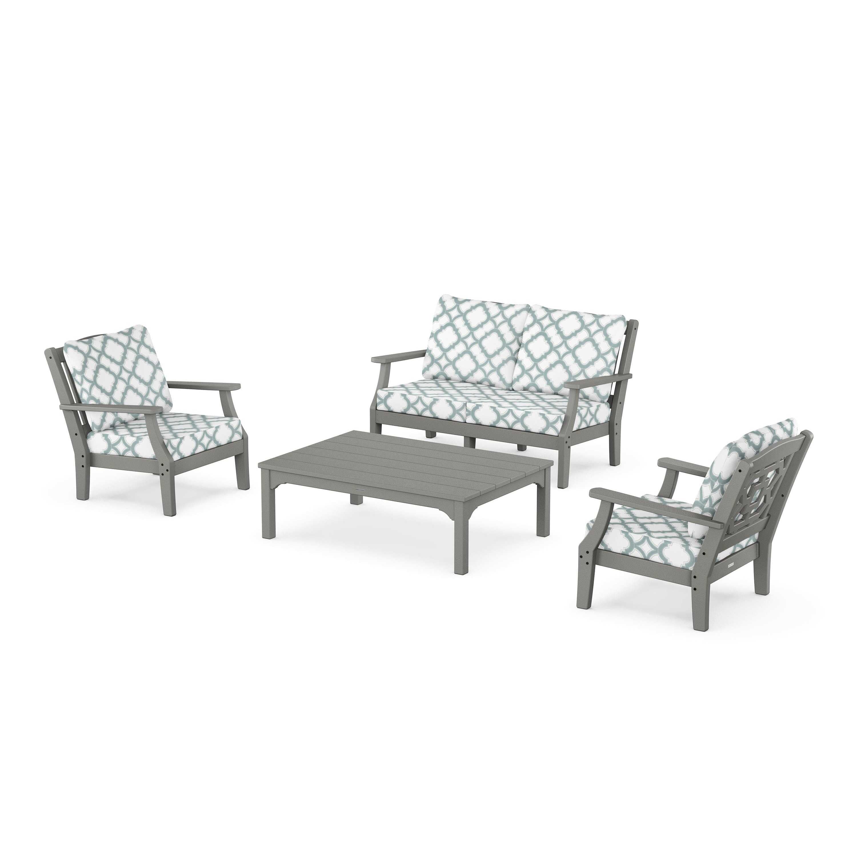 Chinoiserie 4-Piece Deep Seating Set with Loveseat