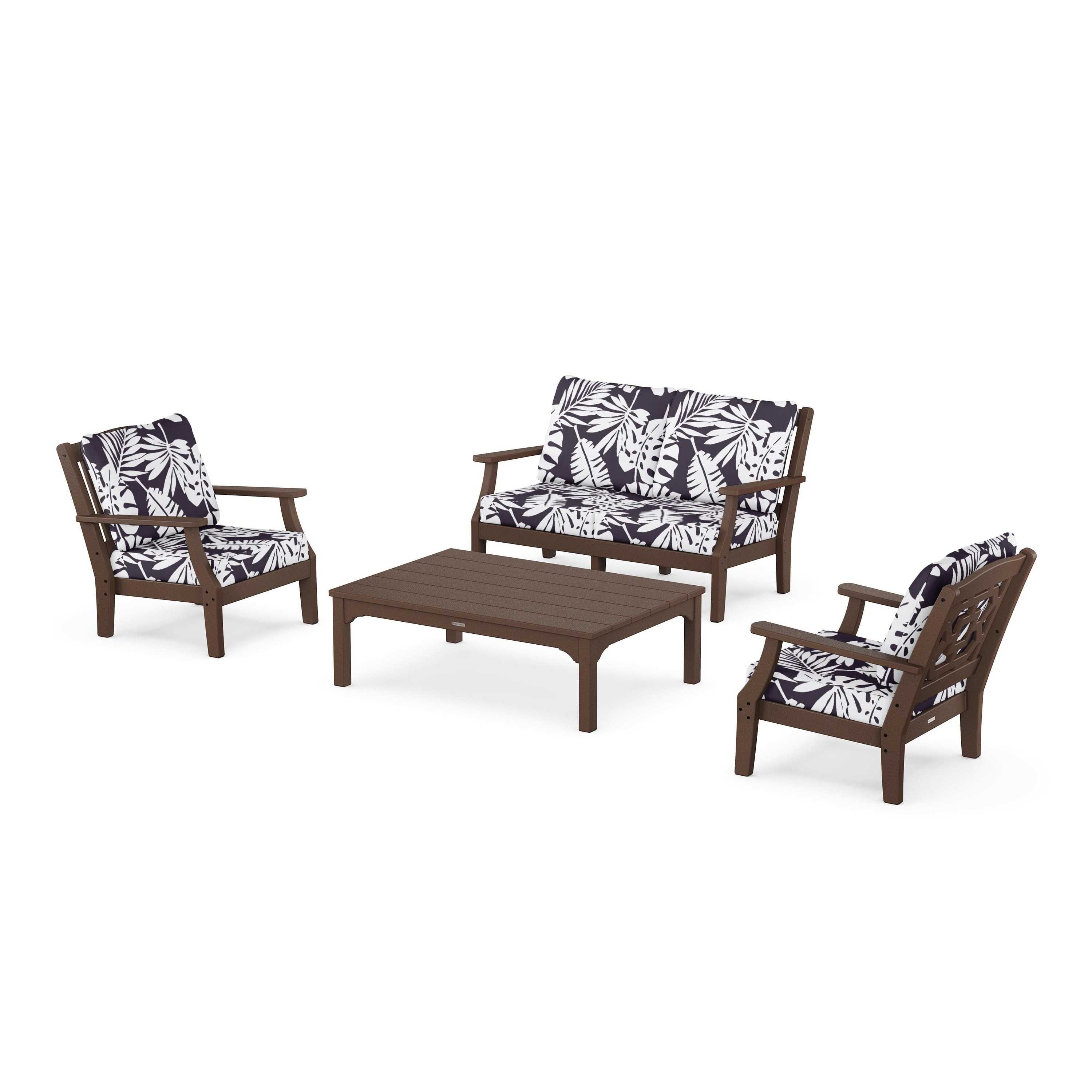 Chinoiserie 4-Piece Deep Seating Set with Loveseat