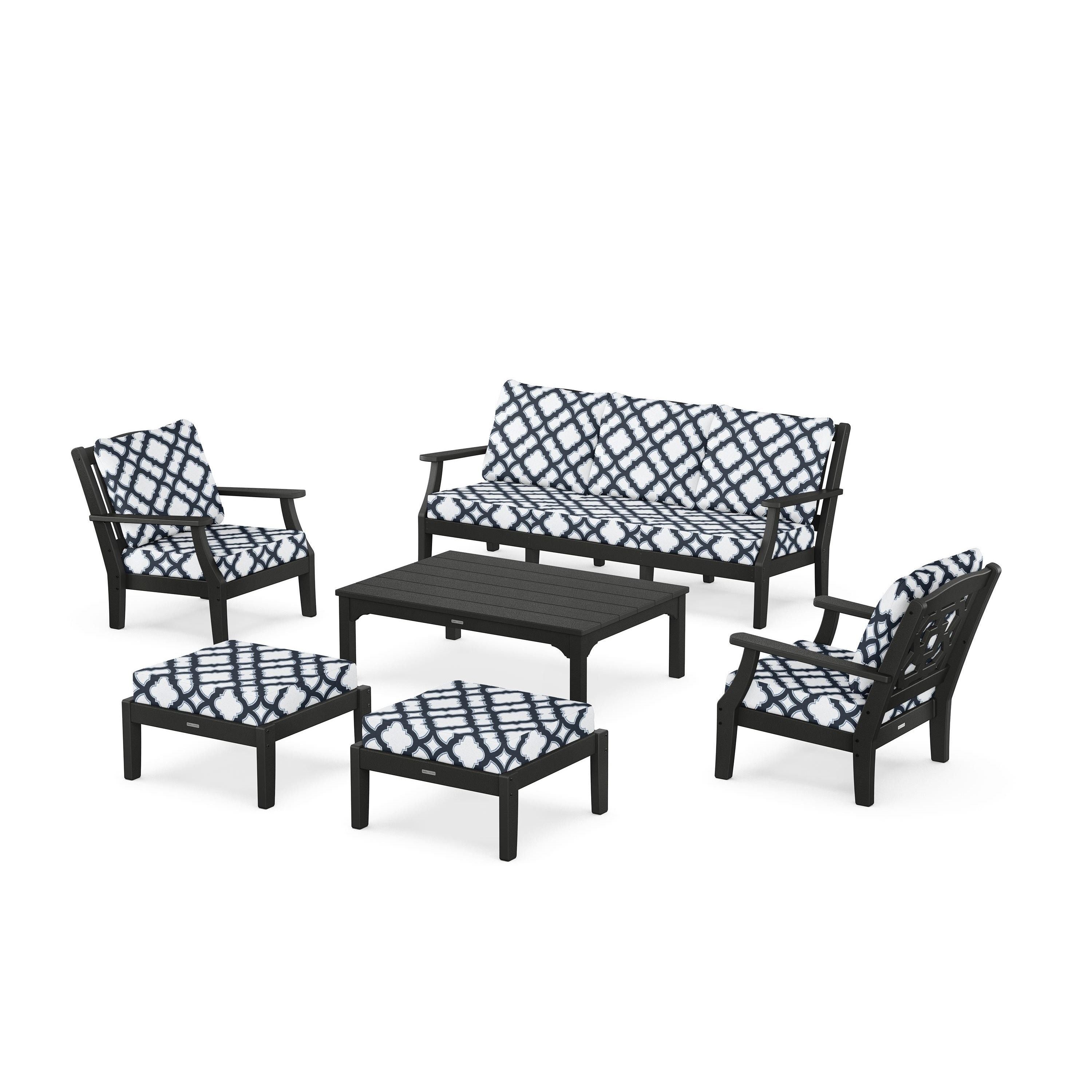 Chinoiserie 6-Piece Lounge Sofa Set